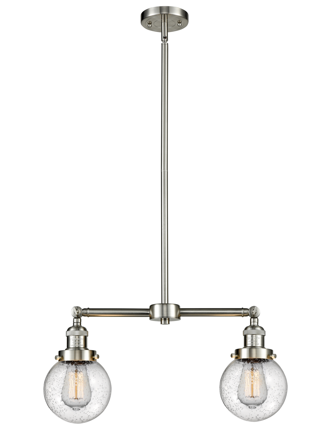 LED Island Pendant by Innovations - Franklin Restoration Collection, Brushed Satin Nickel Finish - 209-SN-G204-6-LED