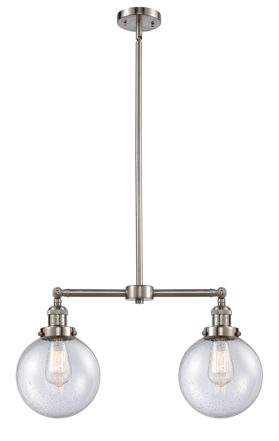 LED Island Pendant by Innovations - Franklin Restoration Collection, Brushed Satin Nickel Finish - 209-SN-G204-8-LED