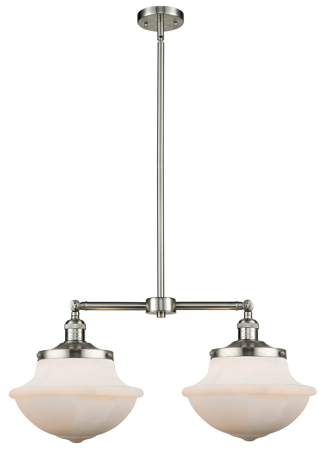 Two Light Island Pendant by Innovations - Franklin Restoration Collection, Brushed Satin Nickel Finish - 209-SN-G541