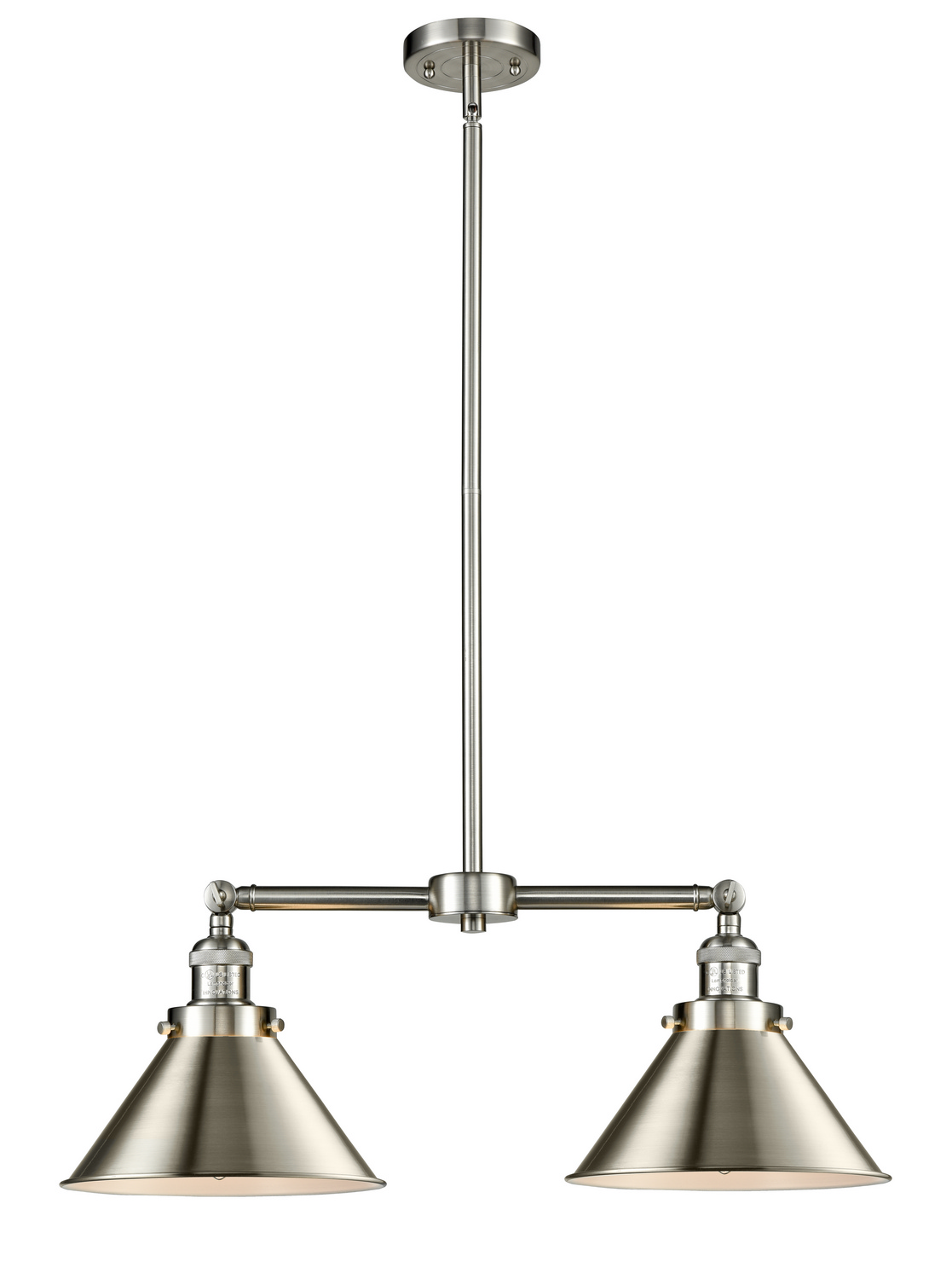 Two Light Island Pendant by Innovations - Franklin Restoration Collection, Brushed Satin Nickel Finish - 209-SN-M10-SN
