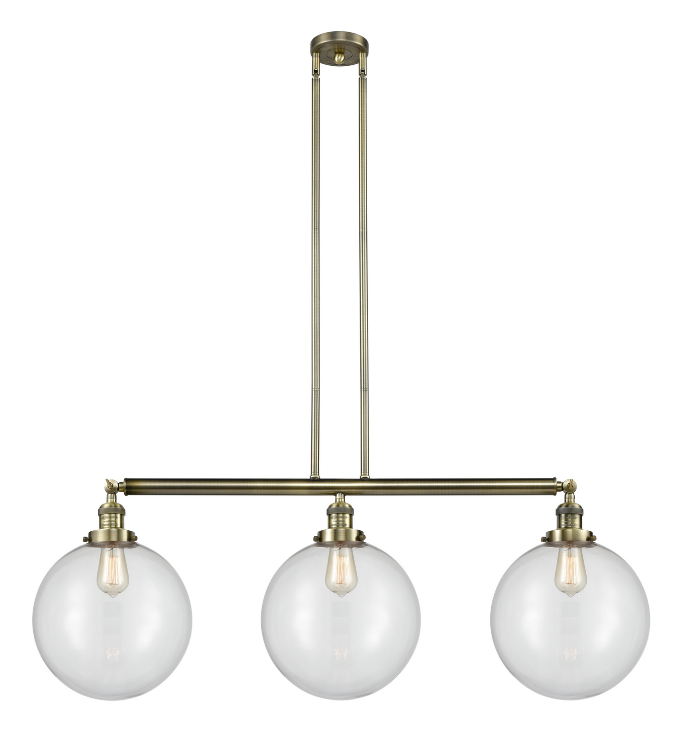 LED Island Pendant by Innovations - Franklin Restoration Collection, Antique Brass Finish - 213-AB-G202-12-LED