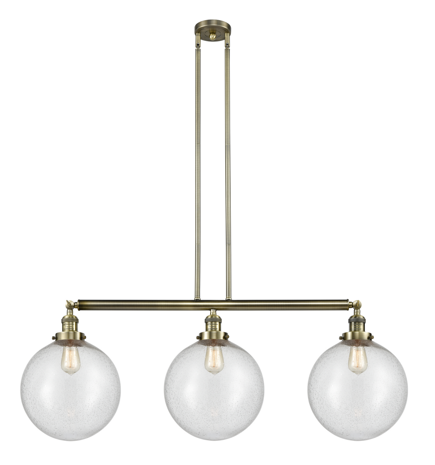 LED Island Pendant by Innovations - Franklin Restoration Collection, Antique Brass Finish - 213-AB-G204-12-LED
