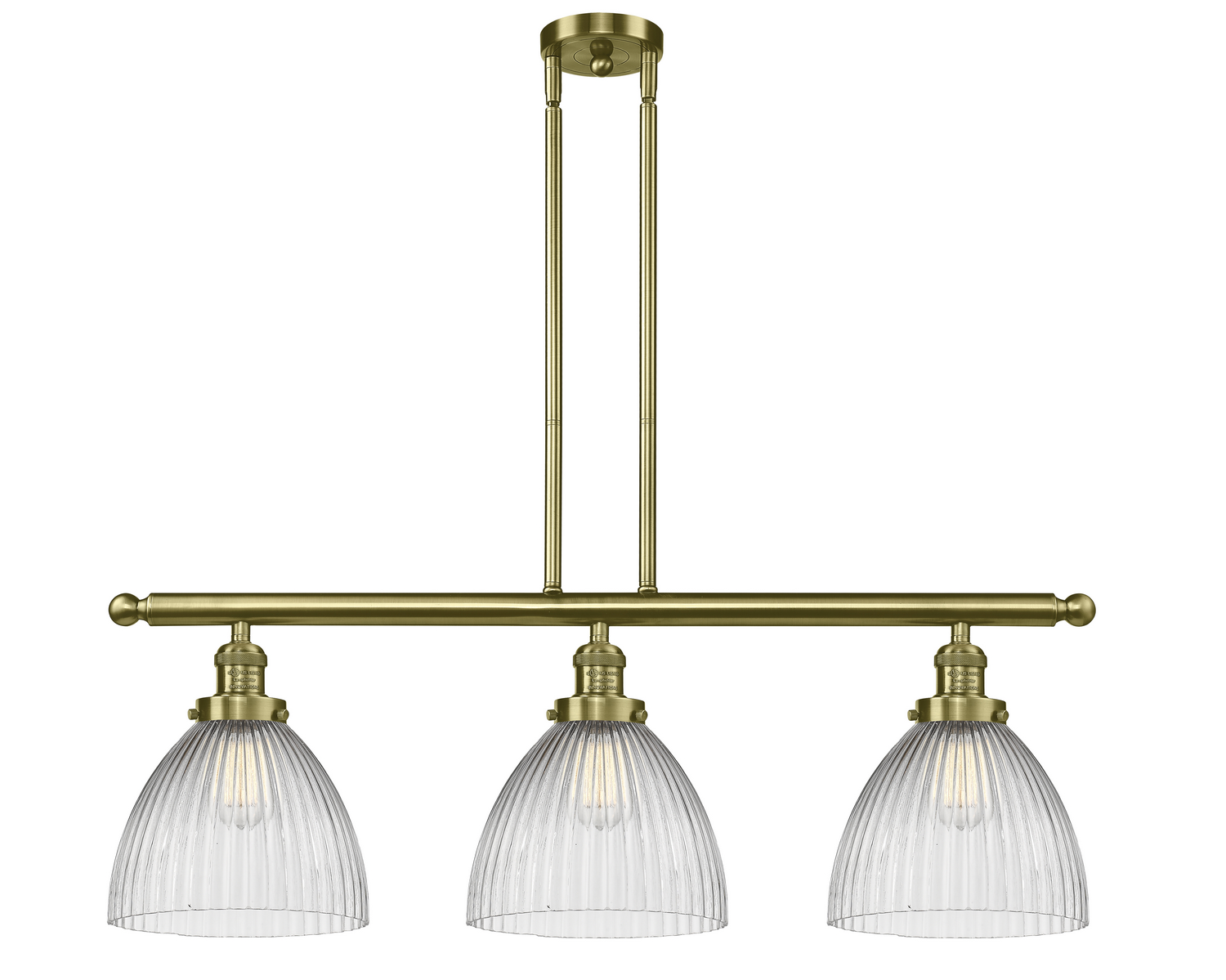 LED Island Pendant by Innovations - Franklin Restoration Collection, Antique Brass Finish - 213-AB-G222-LED