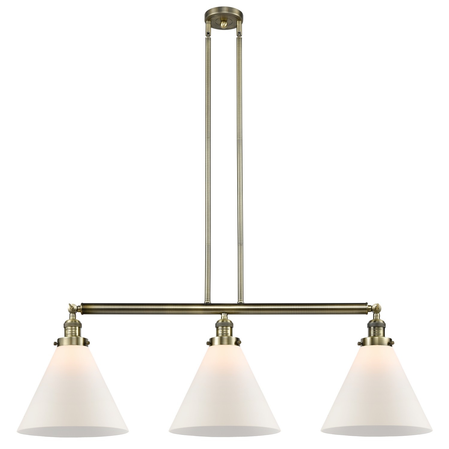 Three Light Island Pendant by Innovations - Franklin Restoration Collection, Antique Brass Finish - 213-AB-G41-L