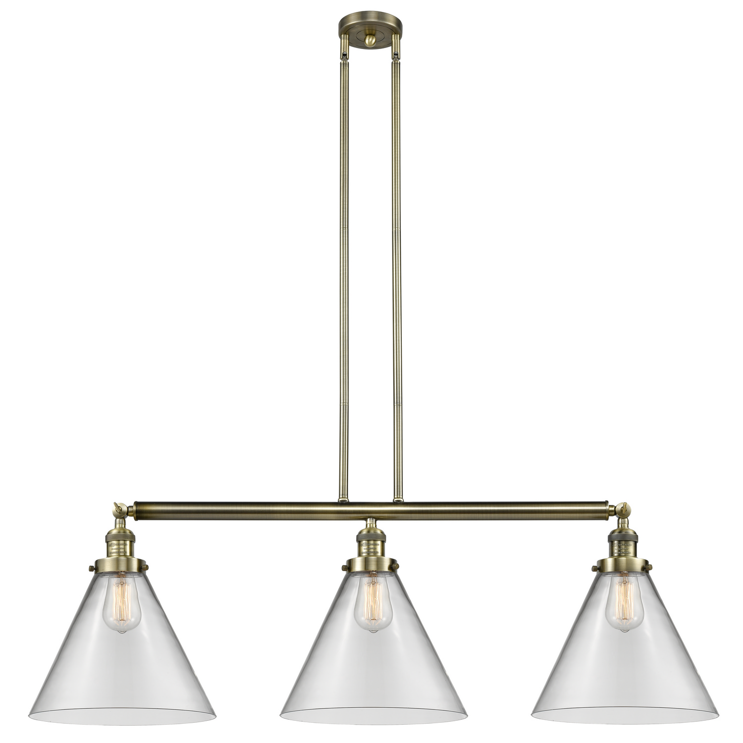 LED Island Pendant by Innovations - Franklin Restoration Collection, Antique Brass Finish - 213-AB-G42-L-LED