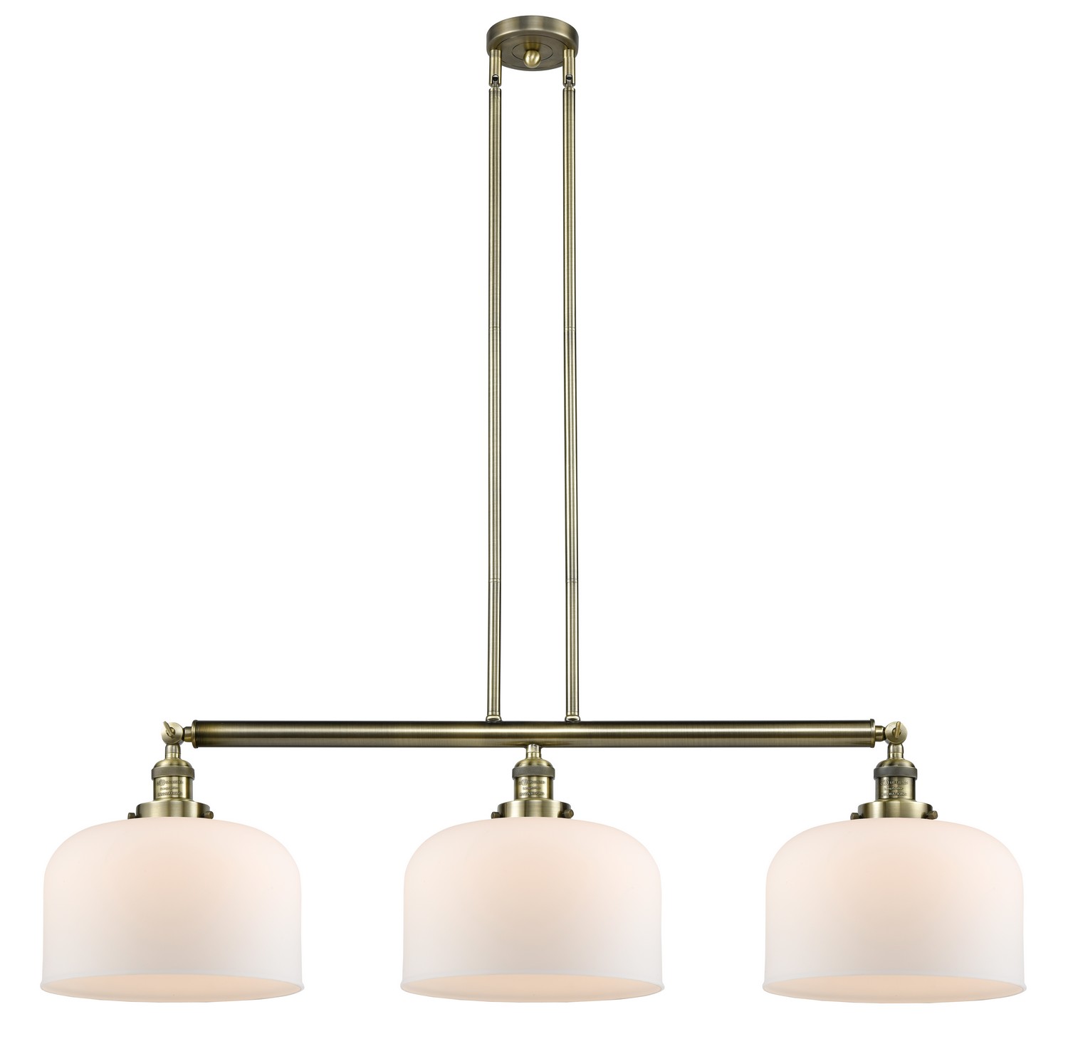 Three Light Island Pendant by Innovations - Franklin Restoration Collection, Antique Brass Finish - 213-AB-G71-L