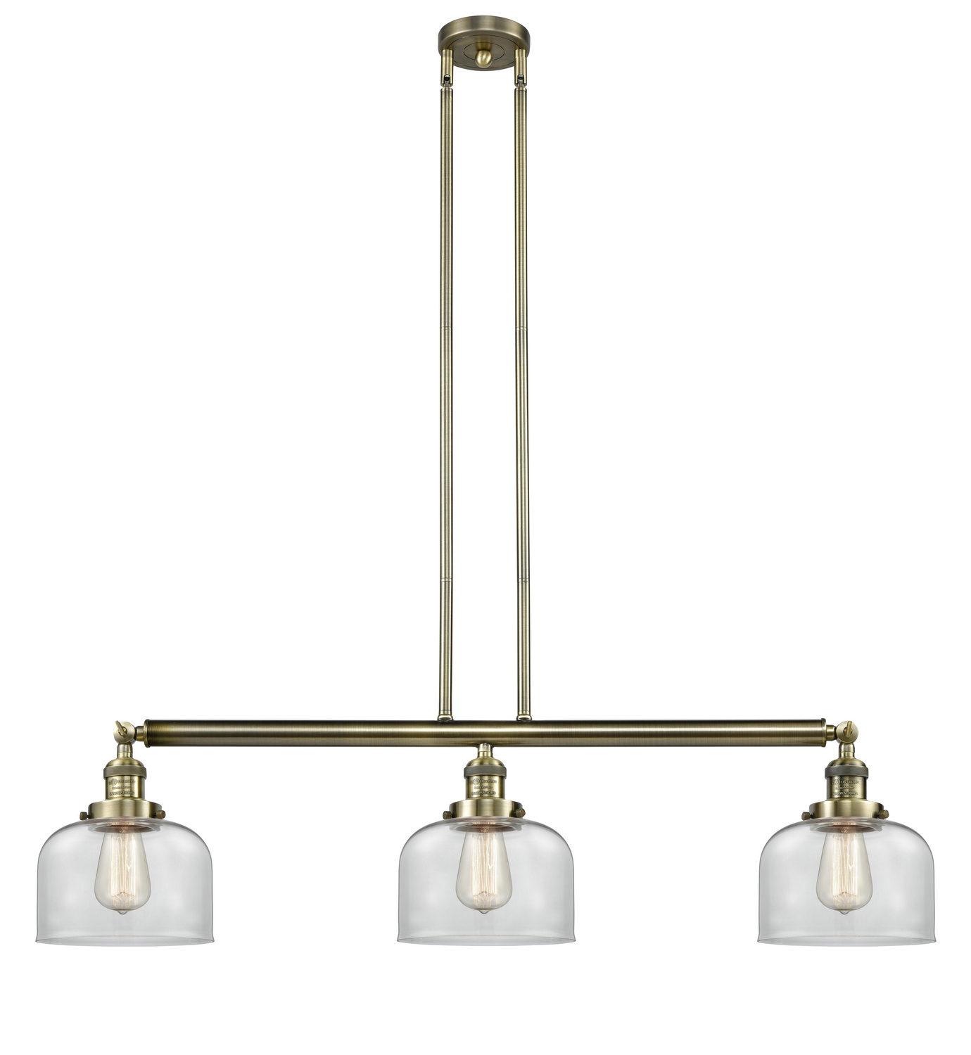 LED Island Pendant by Innovations - Franklin Restoration Collection, Antique Brass Finish - 213-AB-G72-LED