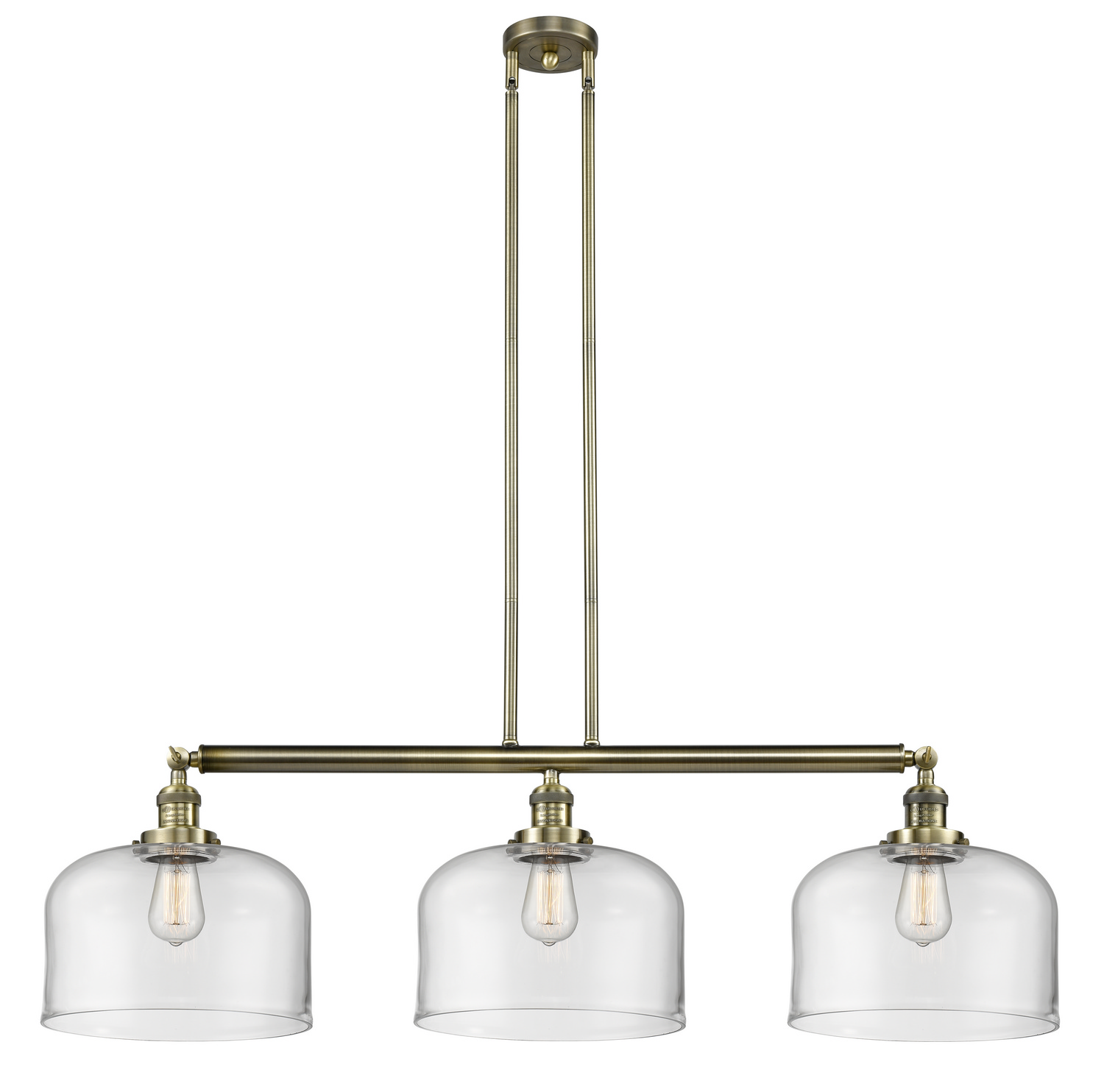 LED Island Pendant by Innovations - Franklin Restoration Collection, Antique Brass Finish - 213-AB-G72-L-LED