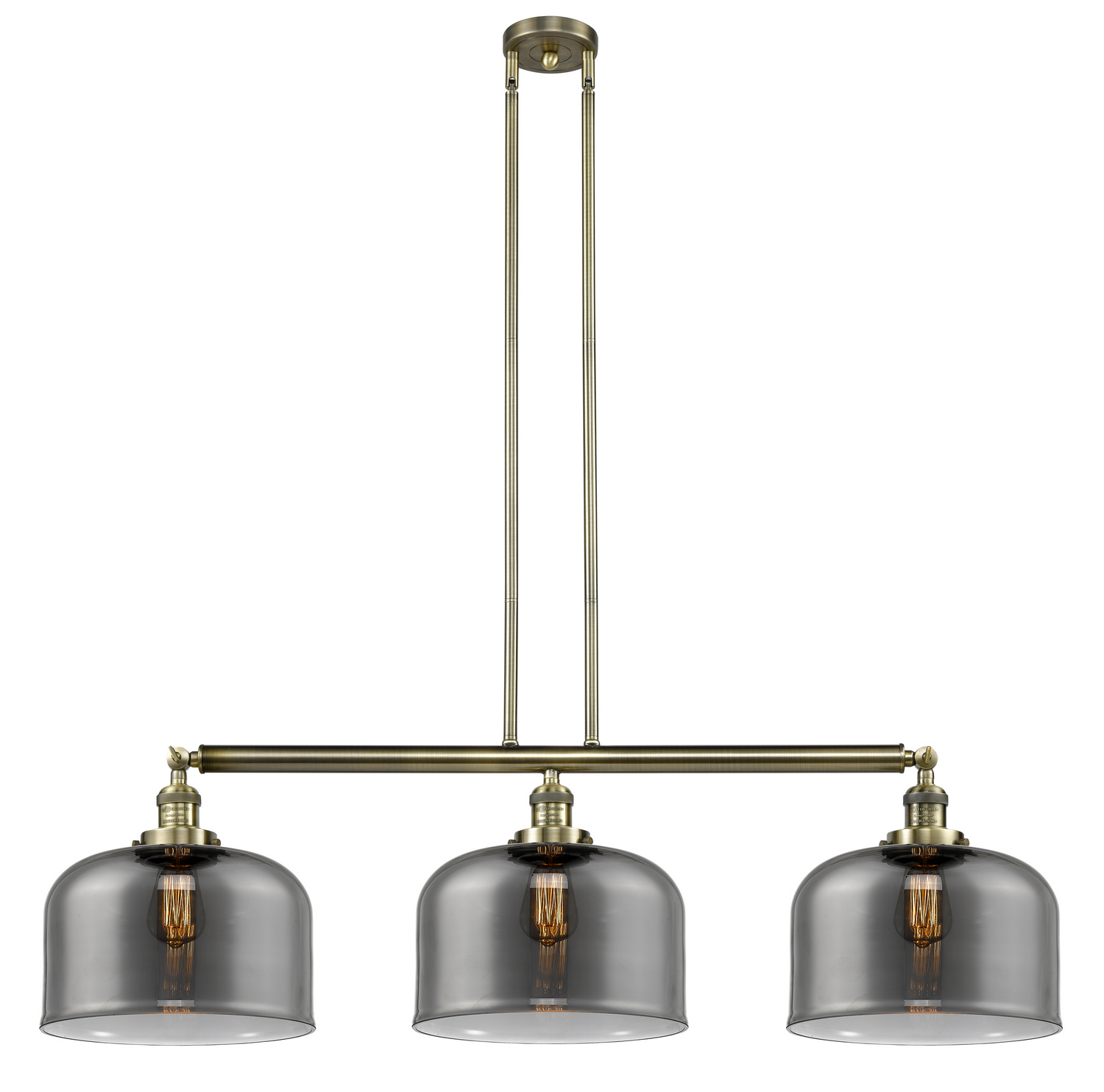 LED Island Pendant by Innovations - Franklin Restoration Collection, Antique Brass Finish - 213-AB-G73-L-LED