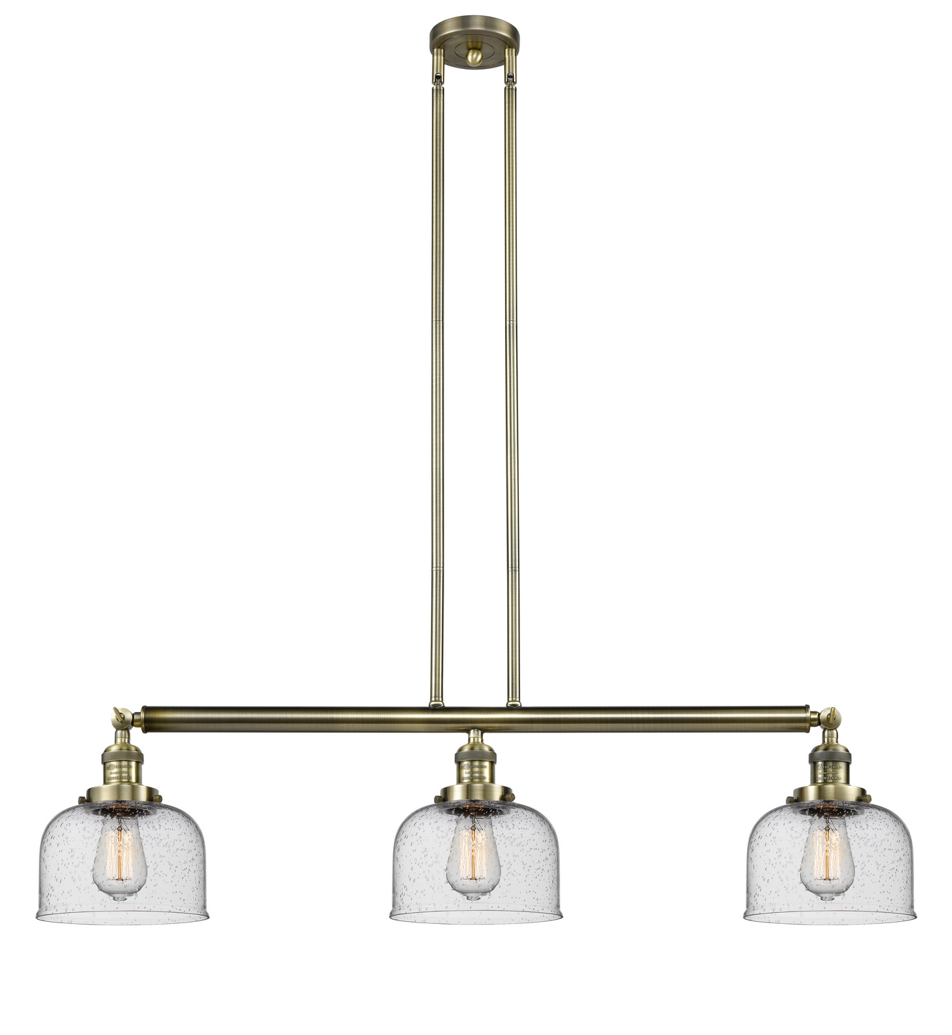 LED Island Pendant by Innovations - Franklin Restoration Collection, Antique Brass Finish - 213-AB-G74-LED