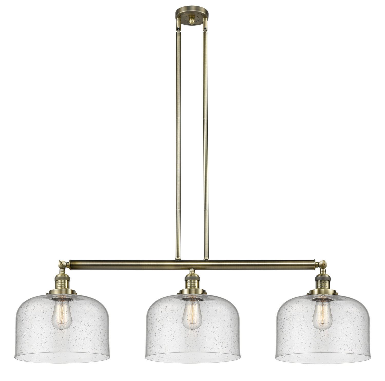 LED Island Pendant by Innovations - Franklin Restoration Collection, Antique Brass Finish - 213-AB-G74-L-LED