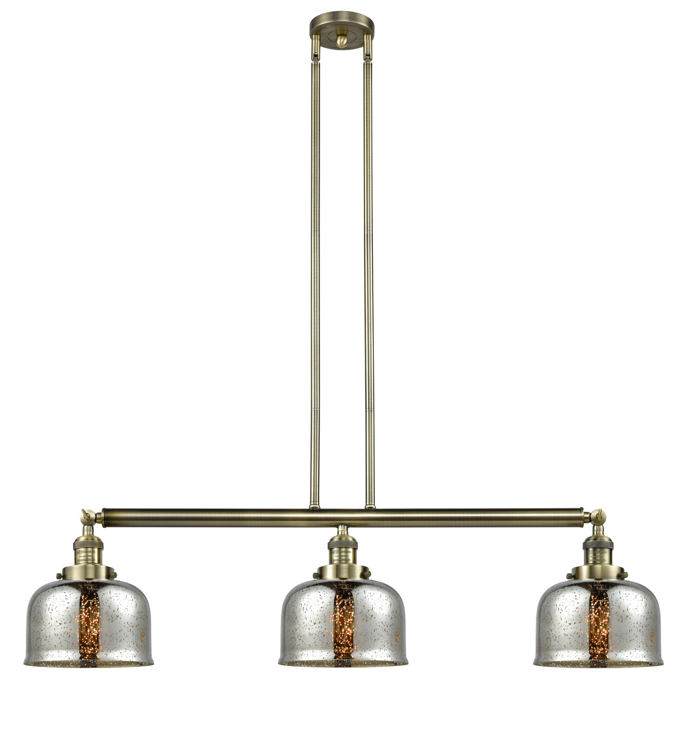 Three Light Island Pendant by Innovations - Franklin Restoration Collection, Antique Brass Finish - 213-AB-G78