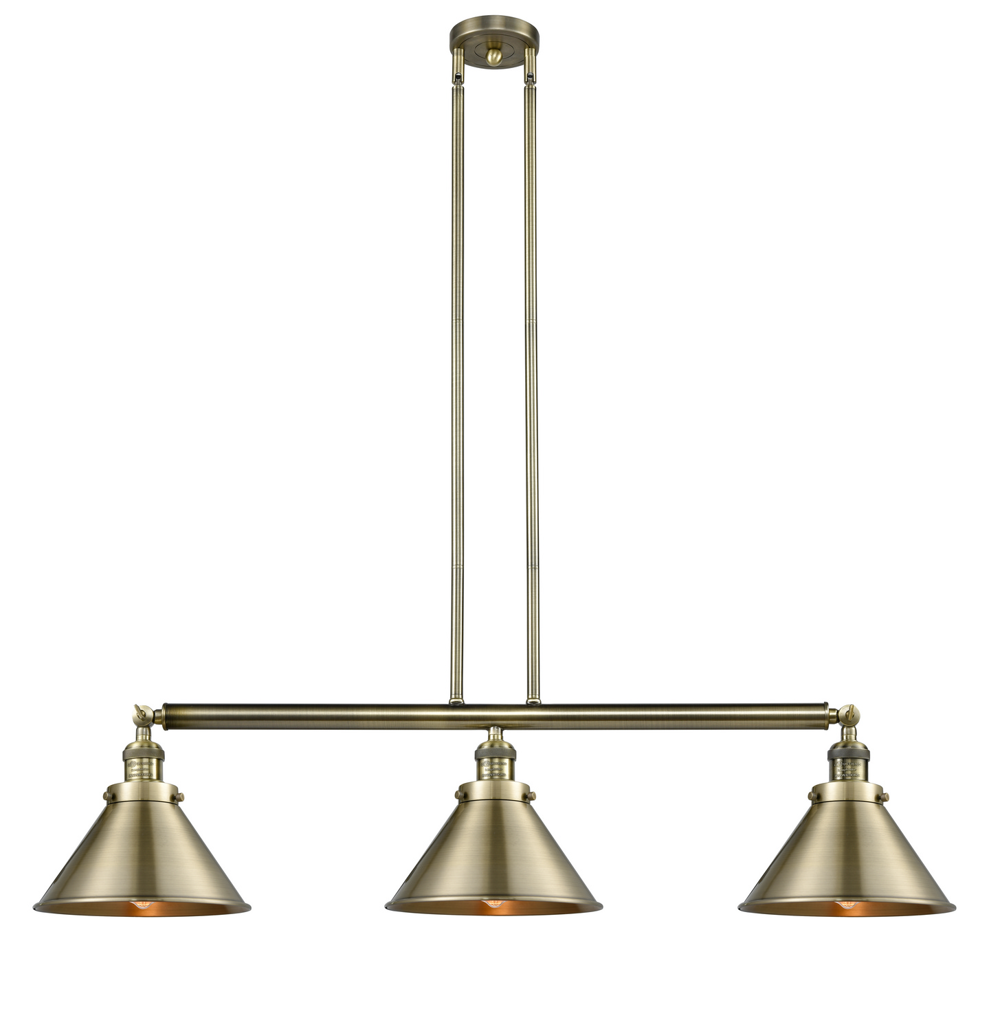 Three Light Island Pendant by Innovations - Franklin Restoration Collection, Antique Brass Finish - 213-AB-M10-AB