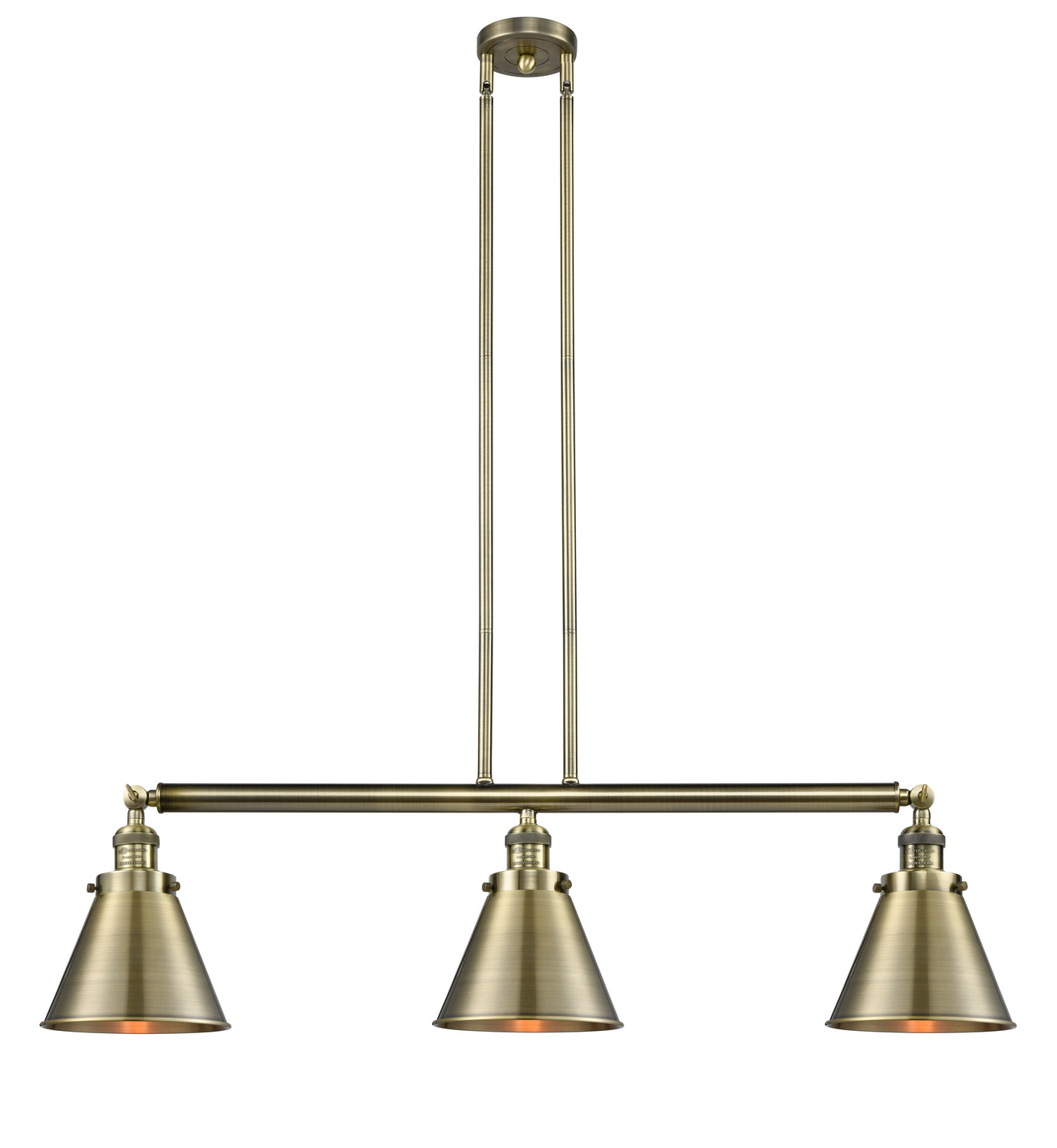 LED Island Pendant by Innovations - Franklin Restoration Collection, Antique Brass Finish - 213-AB-M13-AB-LED
