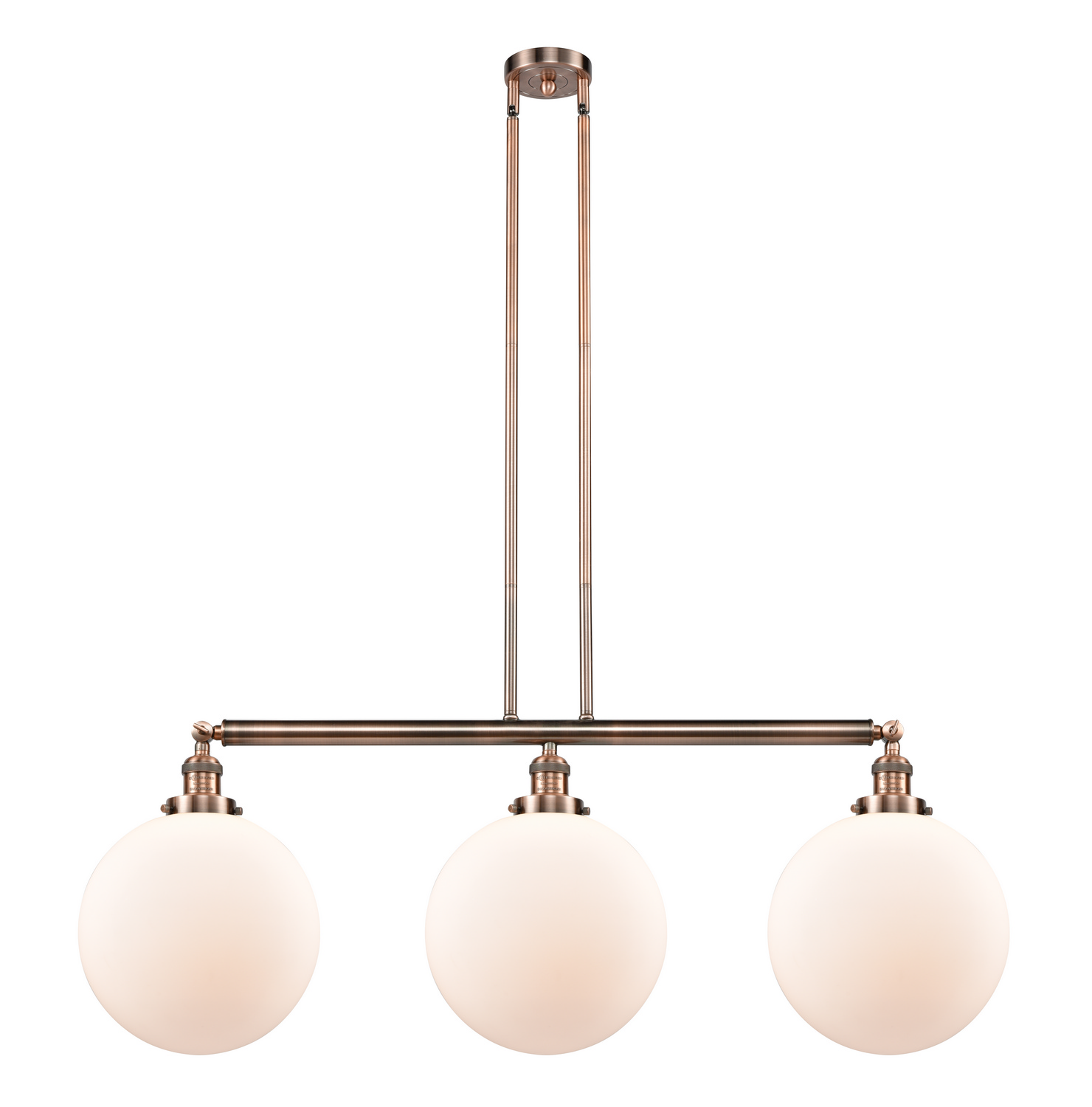 LED Island Pendant by Innovations - Franklin Restoration Collection, Antique Copper Finish - 213-AC-G201-12-LED