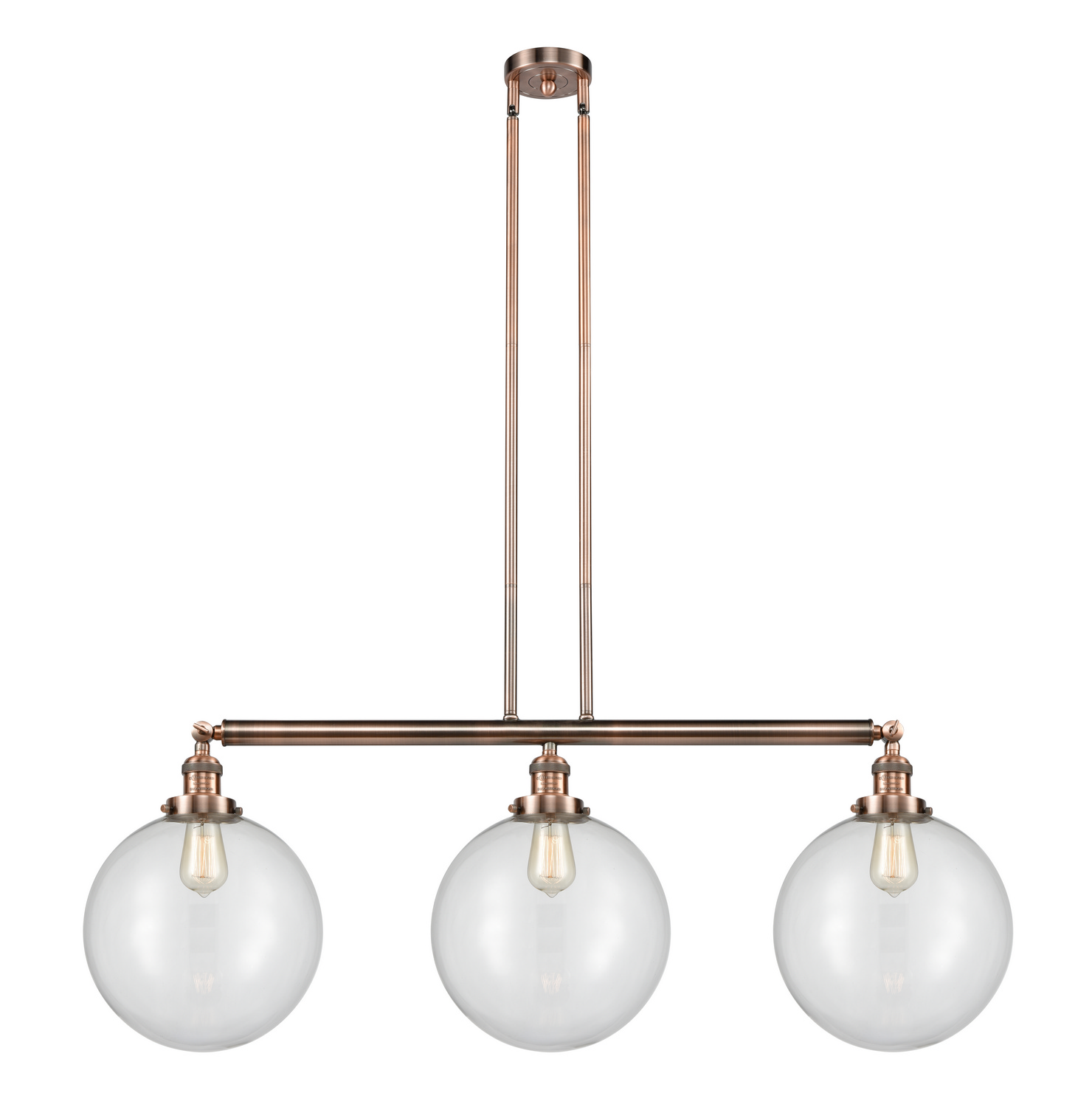 LED Island Pendant by Innovations - Franklin Restoration Collection, Antique Copper Finish - 213-AC-G202-12-LED