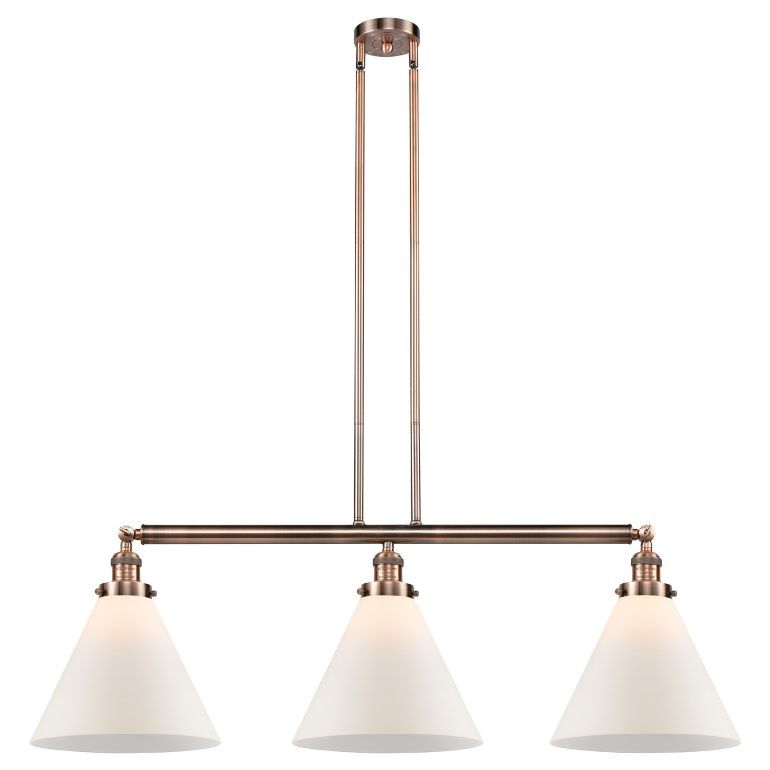 Three Light Island Pendant by Innovations - Franklin Restoration Collection, Antique Copper Finish - 213-AC-G41-L