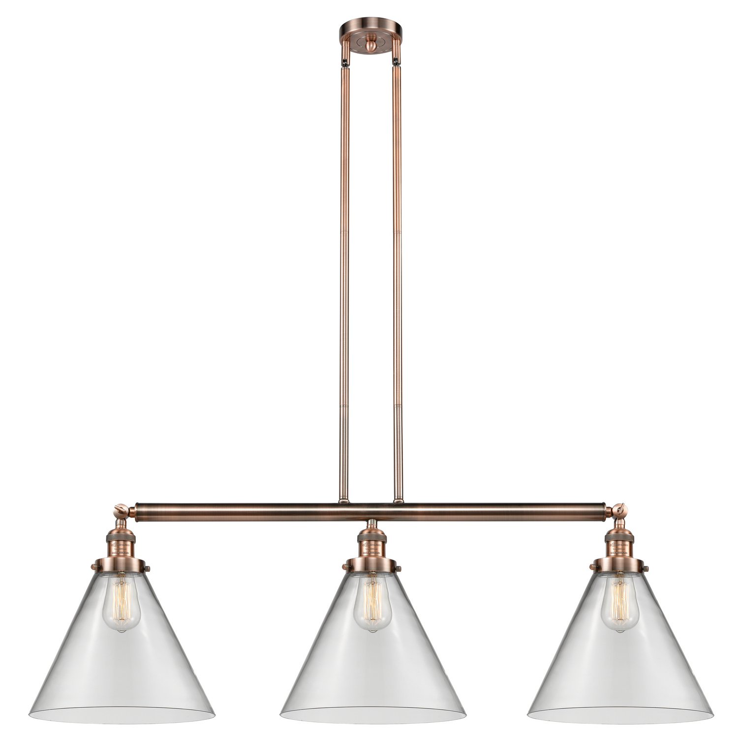 LED Island Pendant by Innovations - Franklin Restoration Collection, Antique Copper Finish - 213-AC-G42-L-LED