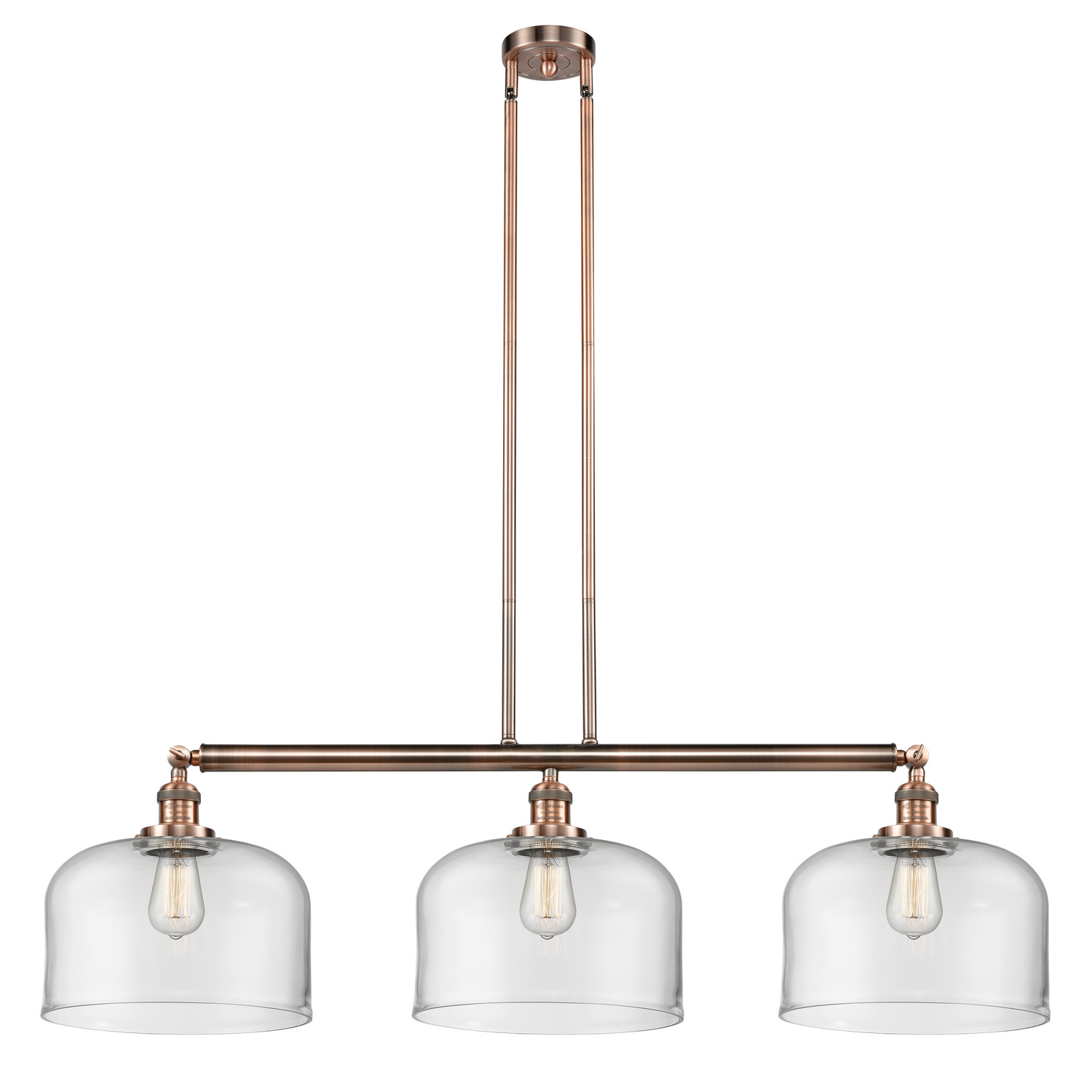 LED Island Pendant by Innovations - Franklin Restoration Collection, Antique Copper Finish - 213-AC-G72-L-LED