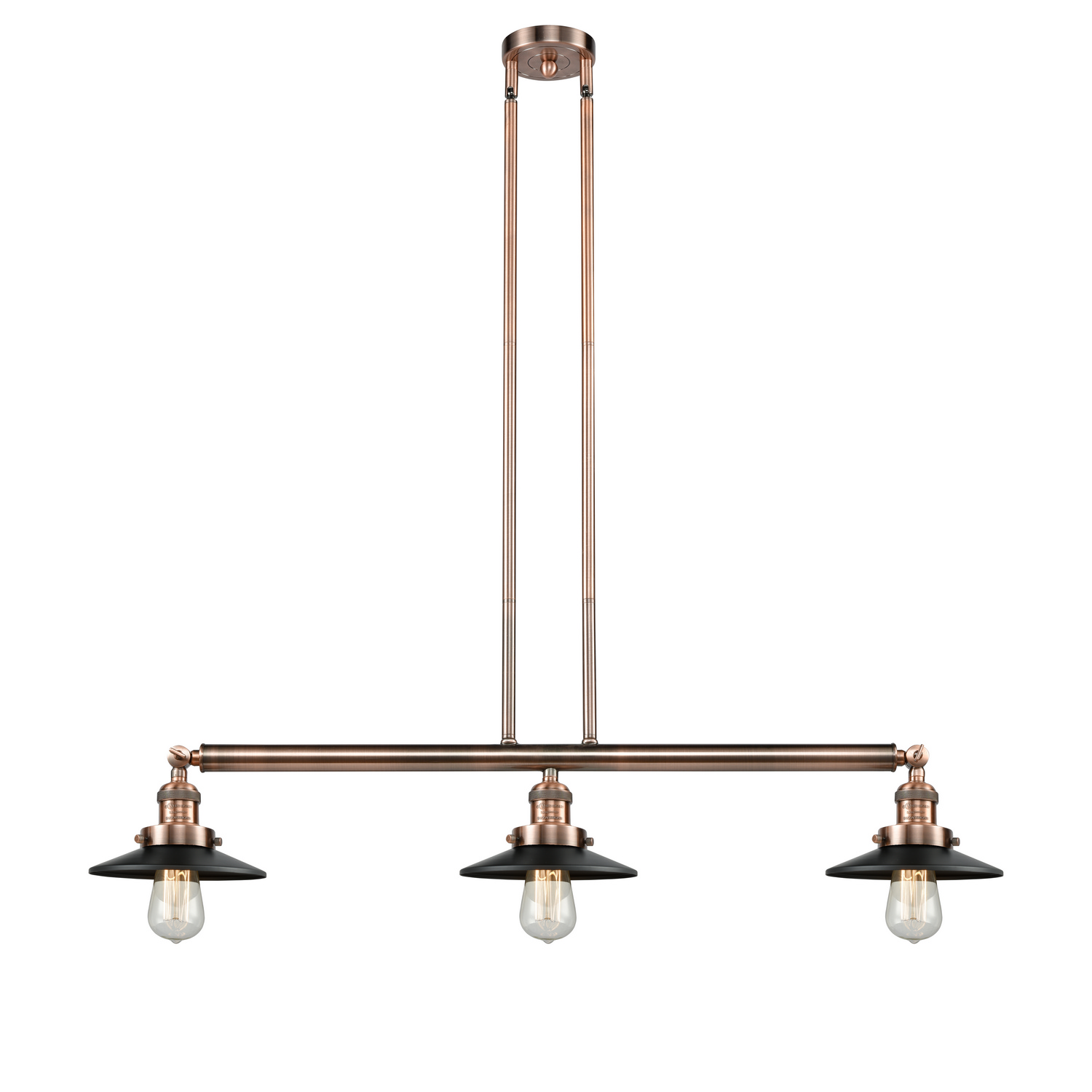 LED Island Pendant by Innovations - Franklin Restoration Collection, Antique Copper Finish - 213-AC-M6BK-LED