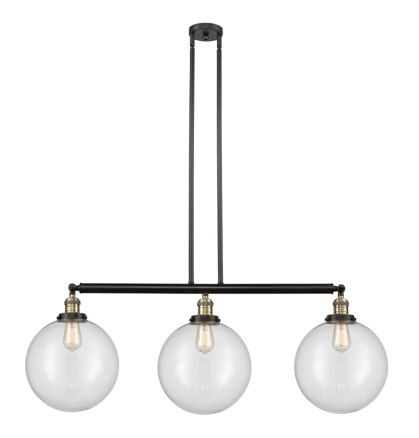 LED Island Pendant by Innovations - Franklin Restoration Collection, Black Antique Brass Finish - 213-BAB-G202-12-LED