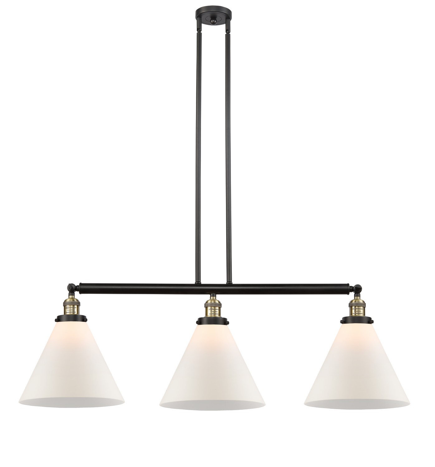 Three Light Island Pendant by Innovations - Franklin Restoration Collection, Black Antique Brass Finish - 213-BAB-G41-L