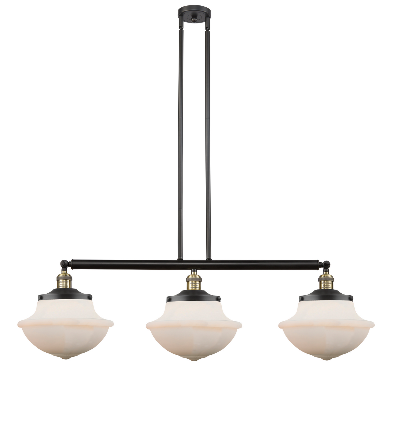 Three Light Island Pendant by Innovations - Franklin Restoration Collection, Black Antique Brass Finish - 213-BAB-G541