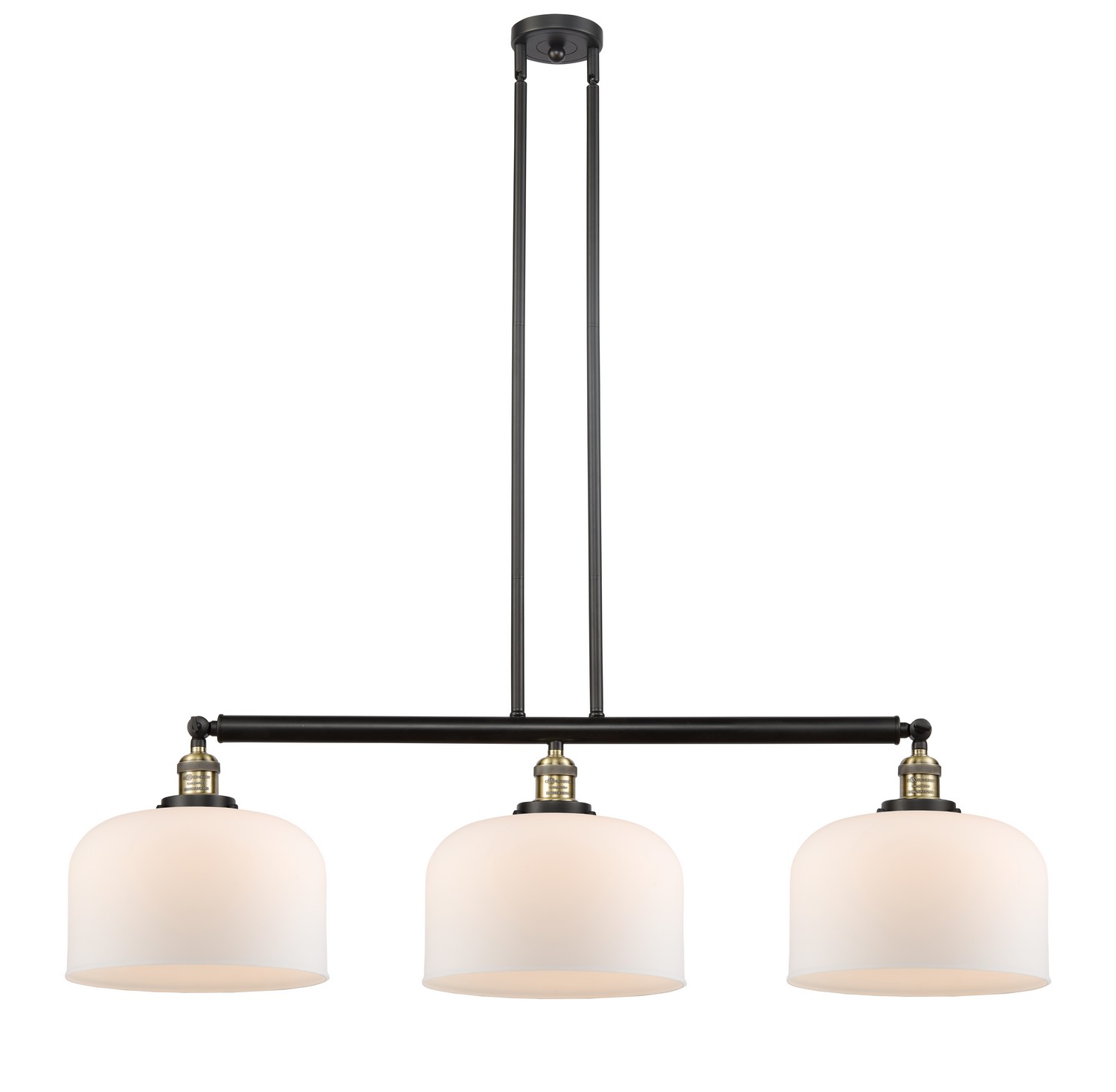 Three Light Island Pendant by Innovations - Franklin Restoration Collection, Black Antique Brass Finish - 213-BAB-G71-L