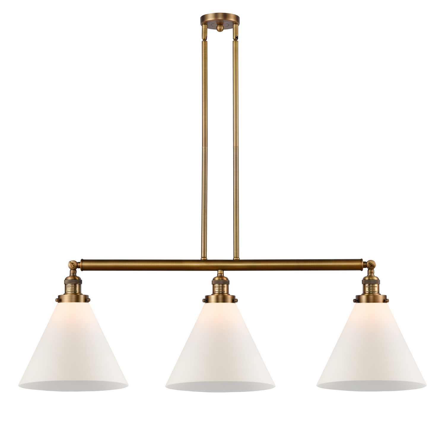 Three Light Island Pendant by Innovations - Franklin Restoration Collection, Brushed Brass Finish - 213-BB-G41-L