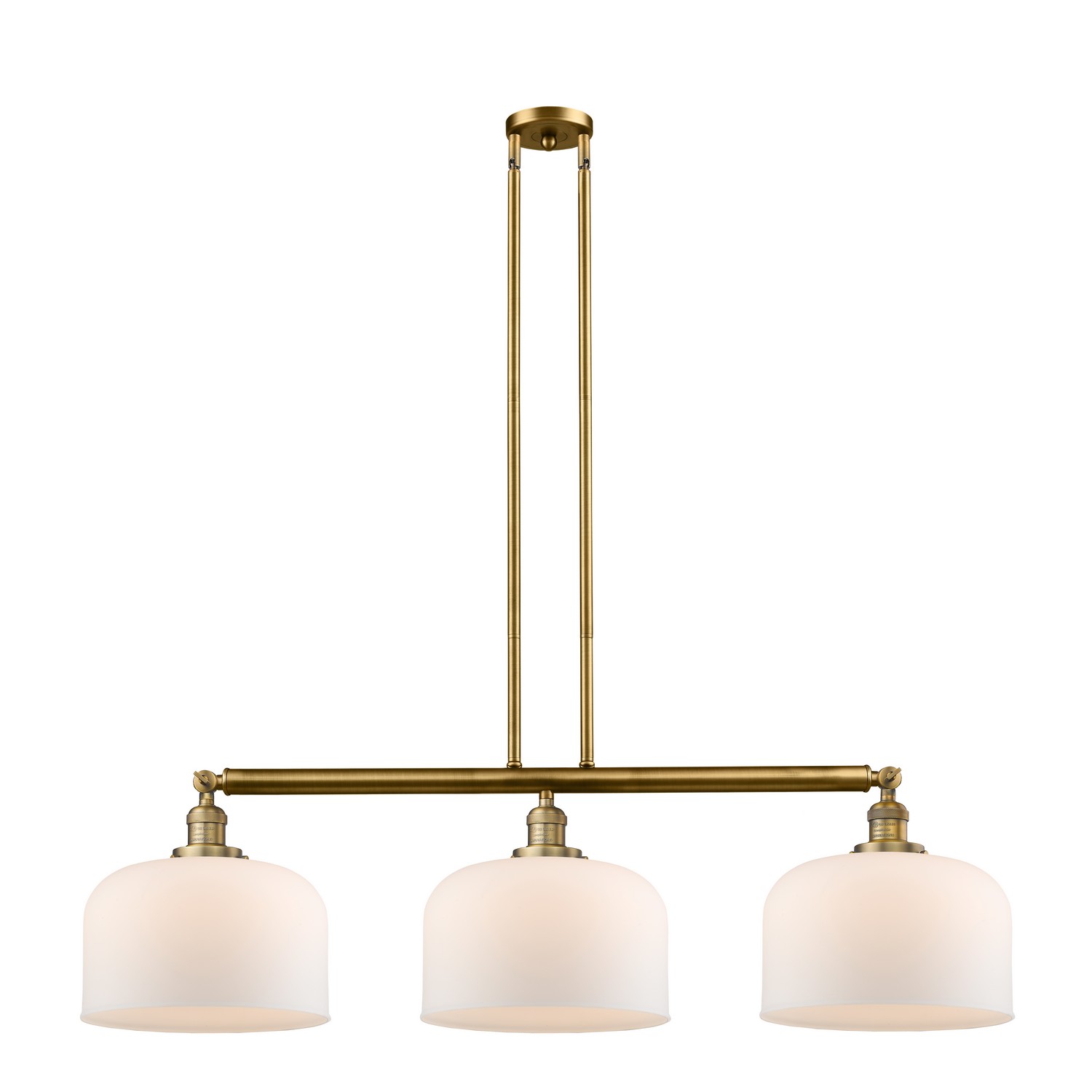 Three Light Island Pendant by Innovations - Franklin Restoration Collection, Brushed Brass Finish - 213-BB-G71-L