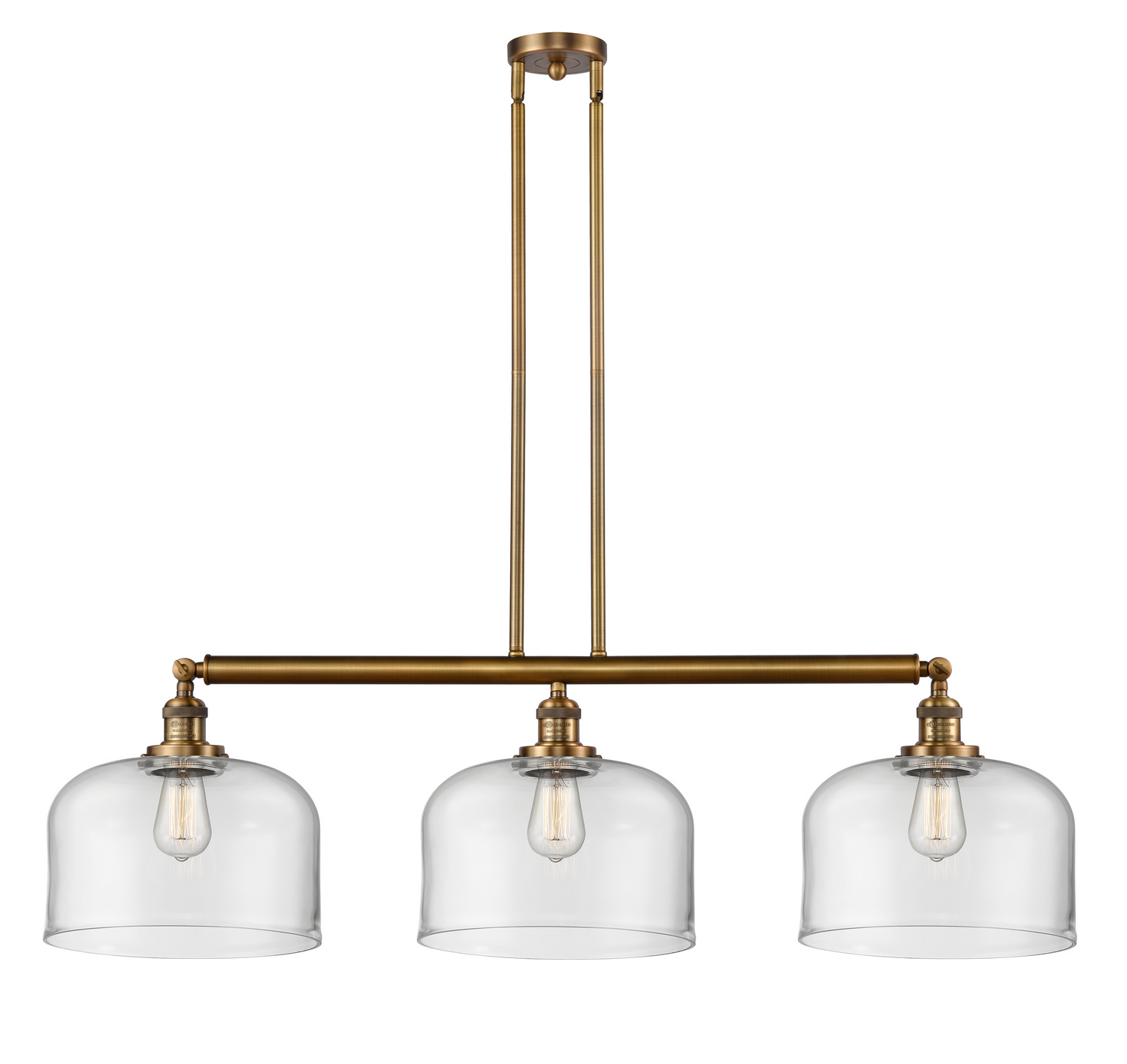 LED Island Pendant by Innovations - Franklin Restoration Collection, Brushed Brass Finish - 213-BB-G72-L-LED