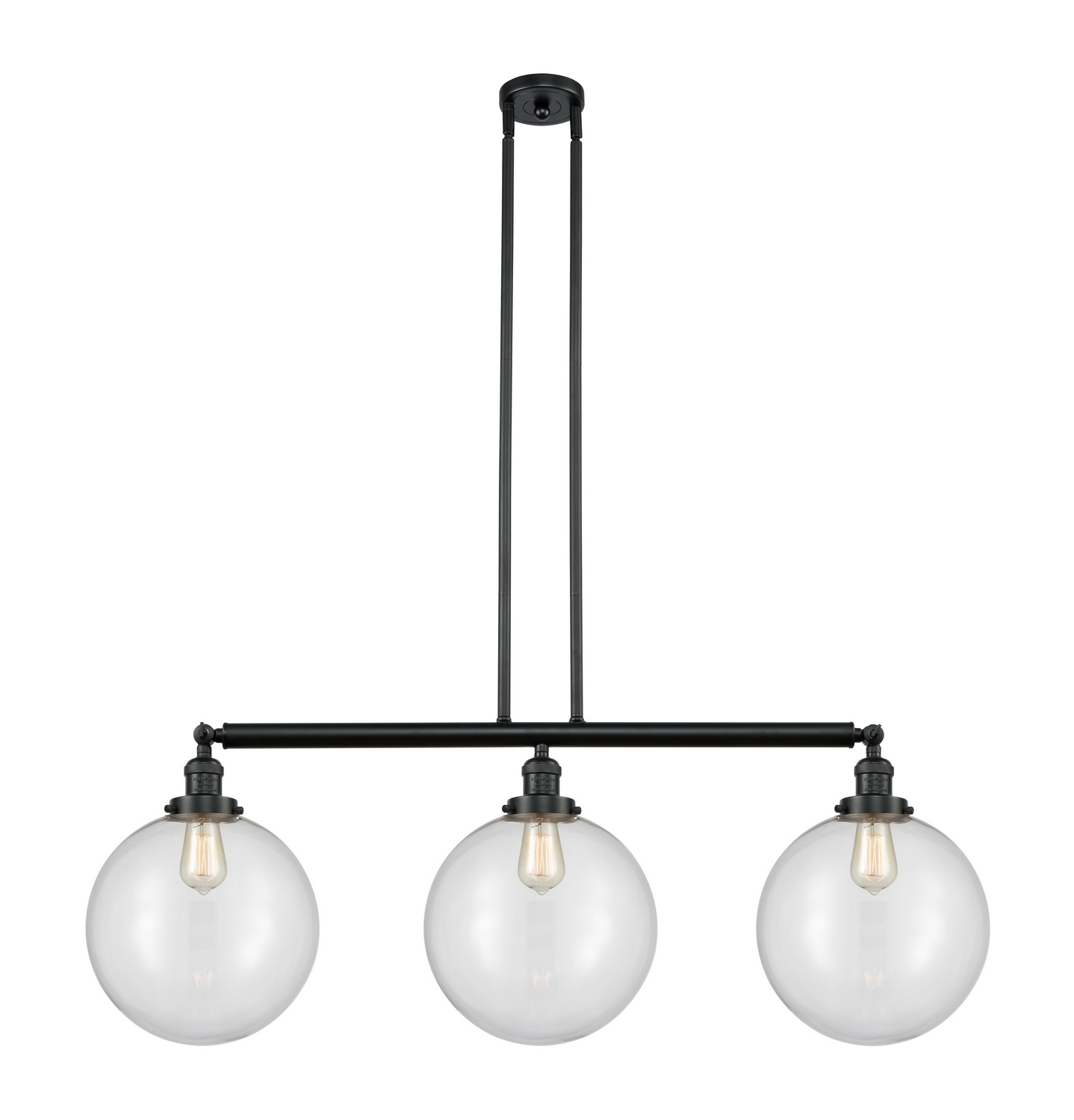 LED Island Pendant by Innovations - Franklin Restoration Collection, Matte Black Finish - 213-BK-G202-12-LED
