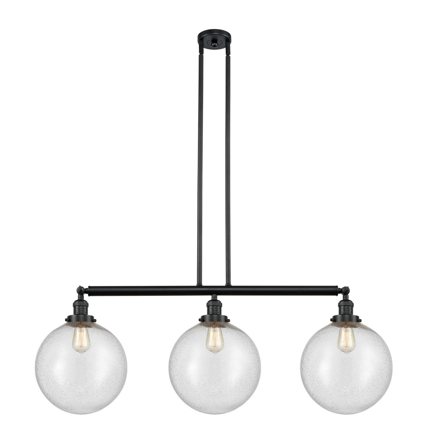 LED Island Pendant by Innovations - Franklin Restoration Collection, Matte Black Finish - 213-BK-G204-12-LED