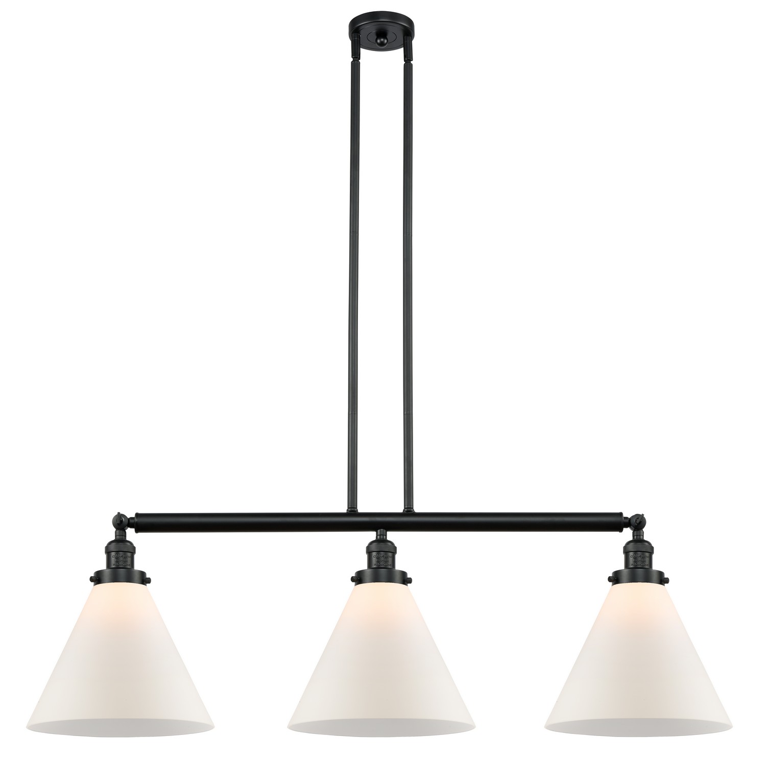 Three Light Island Pendant by Innovations - Franklin Restoration Collection, Matte Black Finish - 213-BK-G41-L