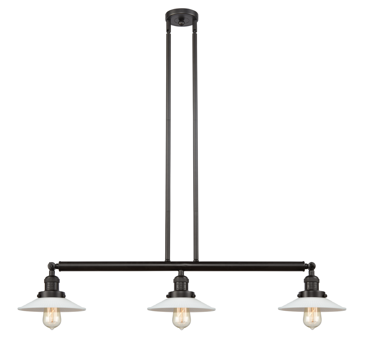 Three Light Island Pendant by Innovations - Franklin Restoration Collection, Oil Rubbed Bronze Finish - 213-OB-G1