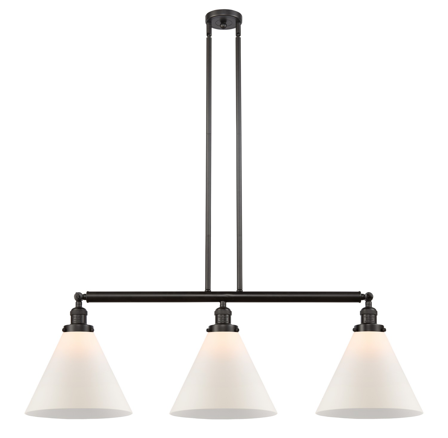 Three Light Island Pendant by Innovations - Franklin Restoration Collection, Oil Rubbed Bronze Finish - 213-OB-G41-L