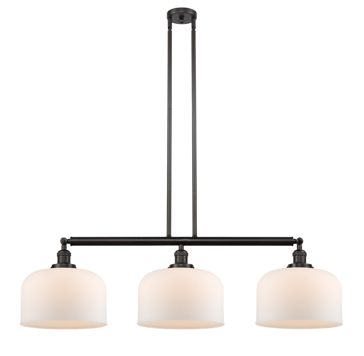 Three Light Island Pendant by Innovations - Franklin Restoration Collection, Oil Rubbed Bronze Finish - 213-OB-G71-L