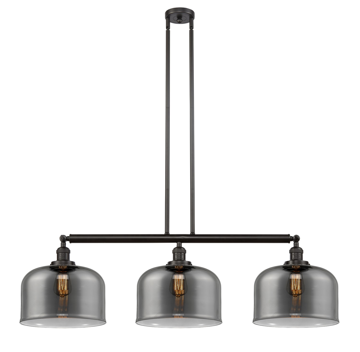 Three Light Island Pendant by Innovations - Franklin Restoration Collection, Oil Rubbed Bronze Finish - 213-OB-G73-L