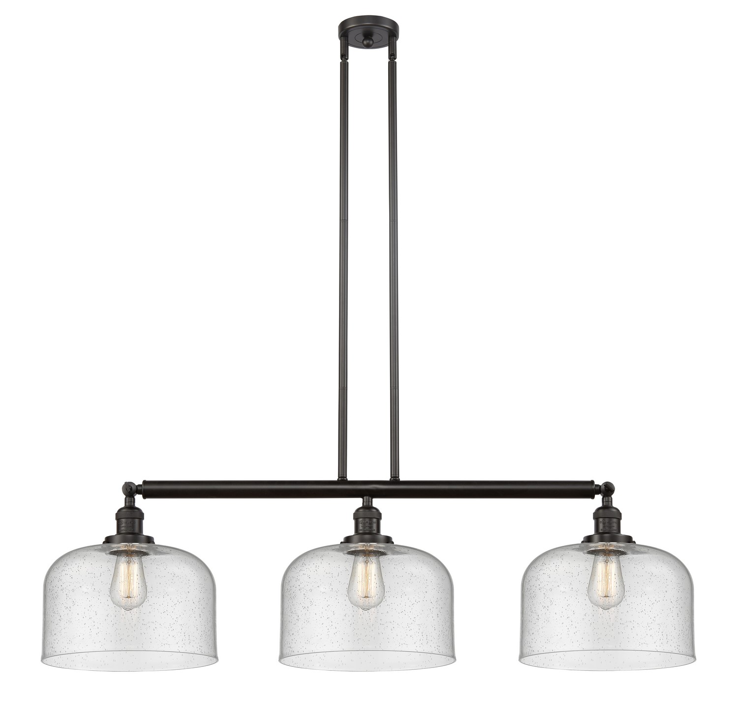 Three Light Island Pendant by Innovations - Franklin Restoration Collection, Oil Rubbed Bronze Finish - 213-OB-G74-L