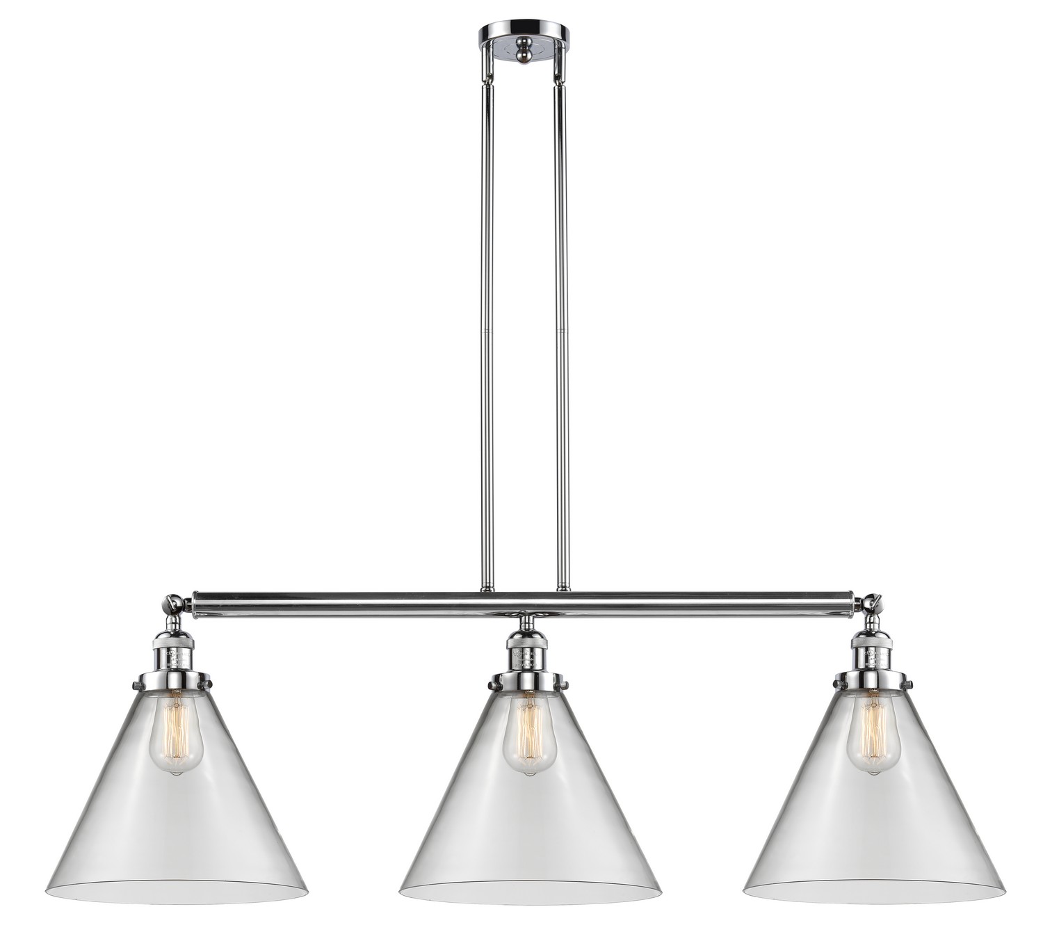 Three Light Island Pendant by Innovations - Franklin Restoration Collection, Polished Chrome Finish - 213-PC-G42-L