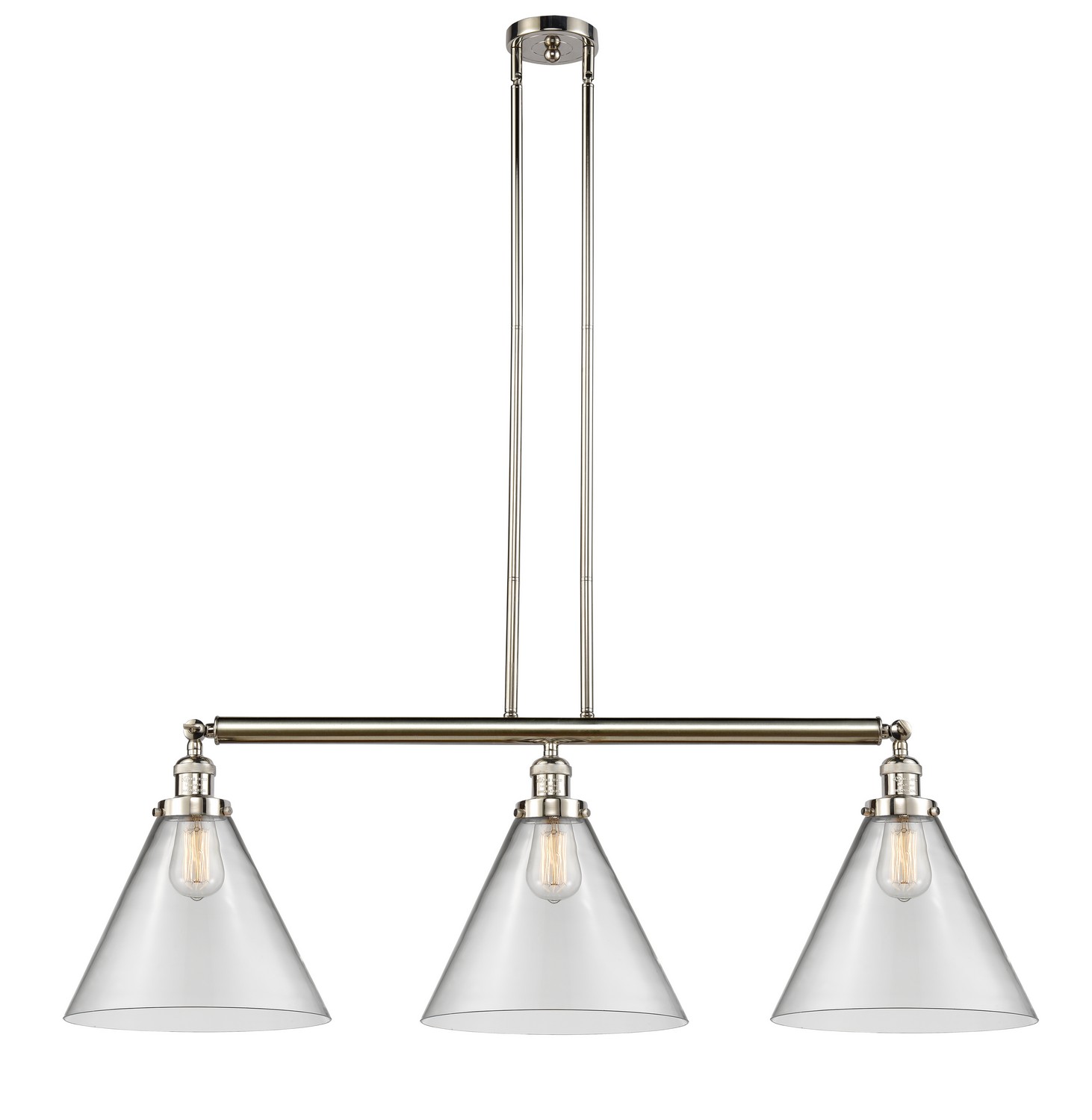 Three Light Island Pendant by Innovations - Franklin Restoration Collection, Polished Nickel Finish - 213-PN-G42-L