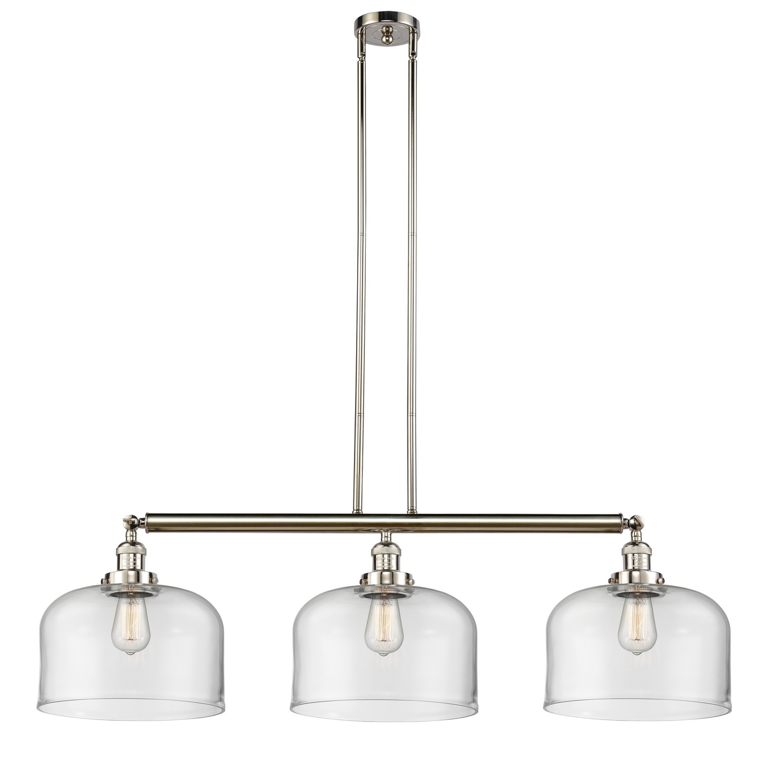 Three Light Island Pendant by Innovations - Franklin Restoration Collection, Polished Nickel Finish - 213-PN-G72-L