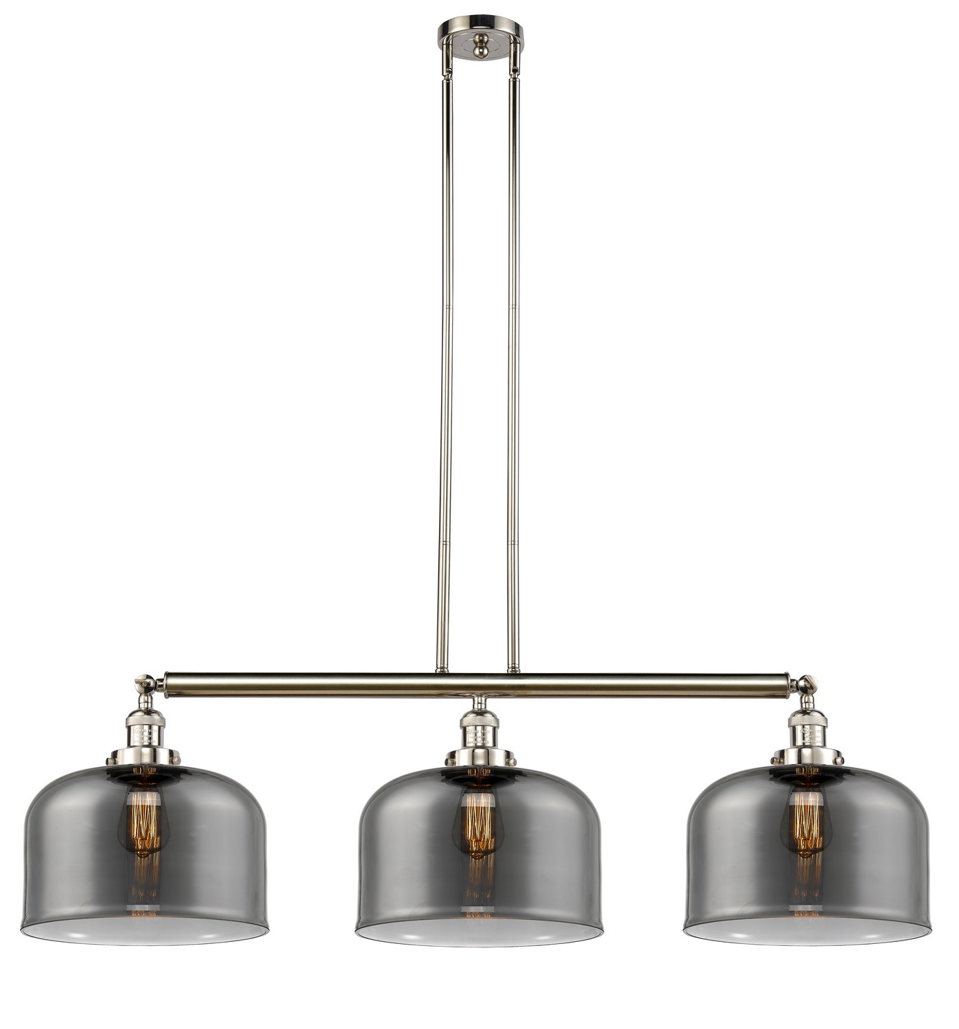 Three Light Island Pendant by Innovations - Franklin Restoration Collection, Polished Nickel Finish - 213-PN-G73-L