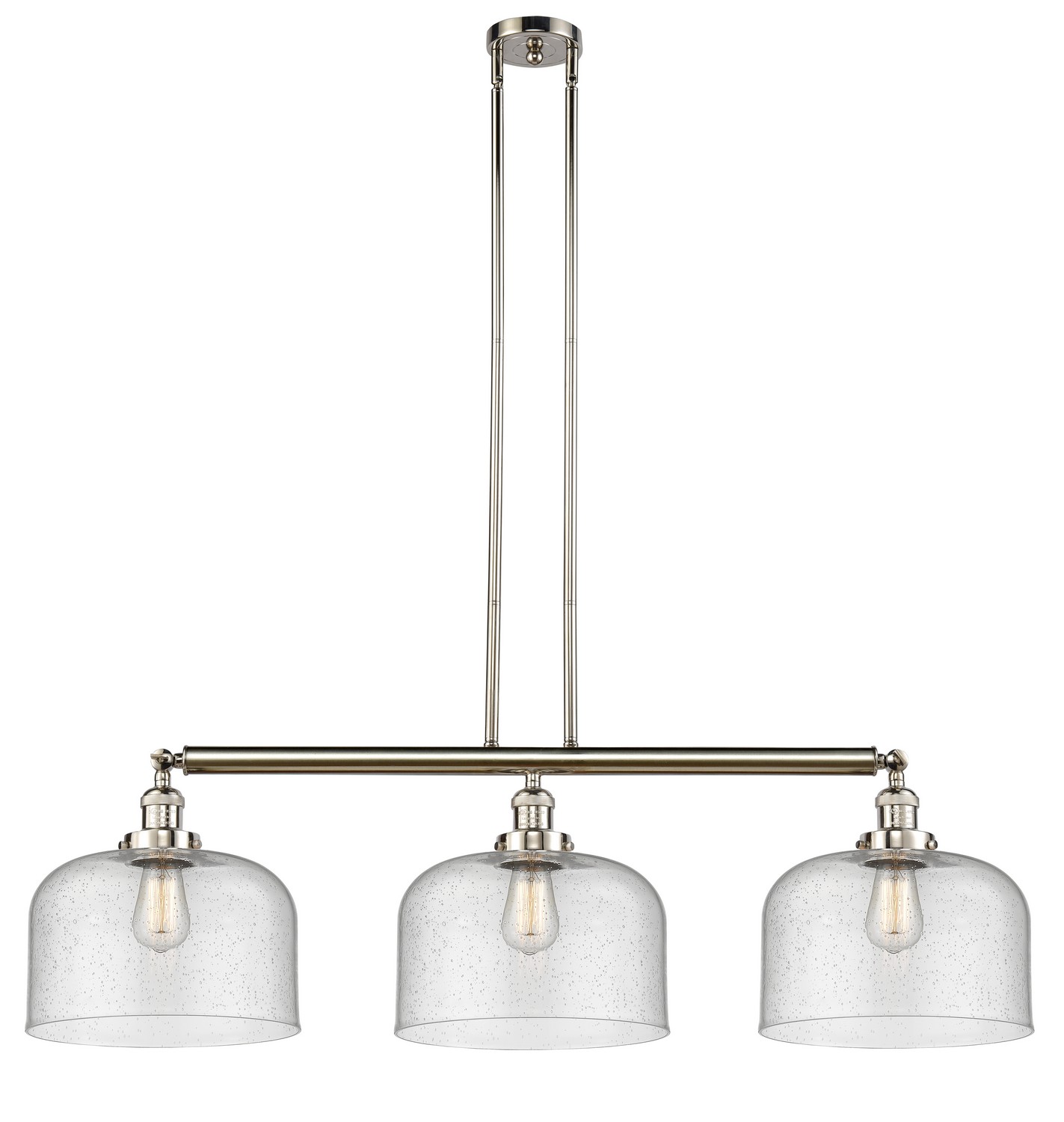 Three Light Island Pendant by Innovations - Franklin Restoration Collection, Polished Nickel Finish - 213-PN-G74-L