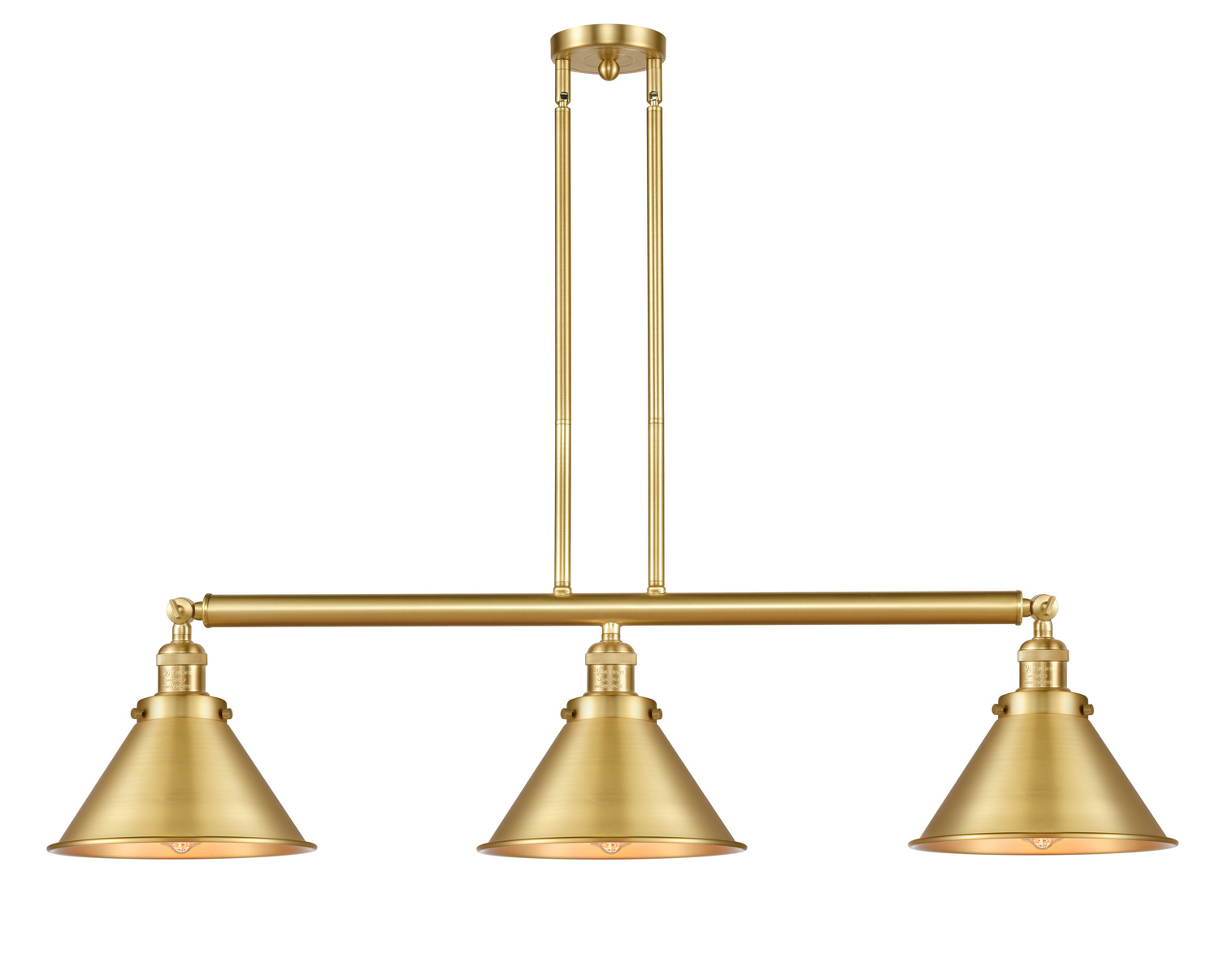 Three Light Island Pendant by Innovations - Franklin Restoration Collection, Satin Gold Finish - 213-SG-M10-SG