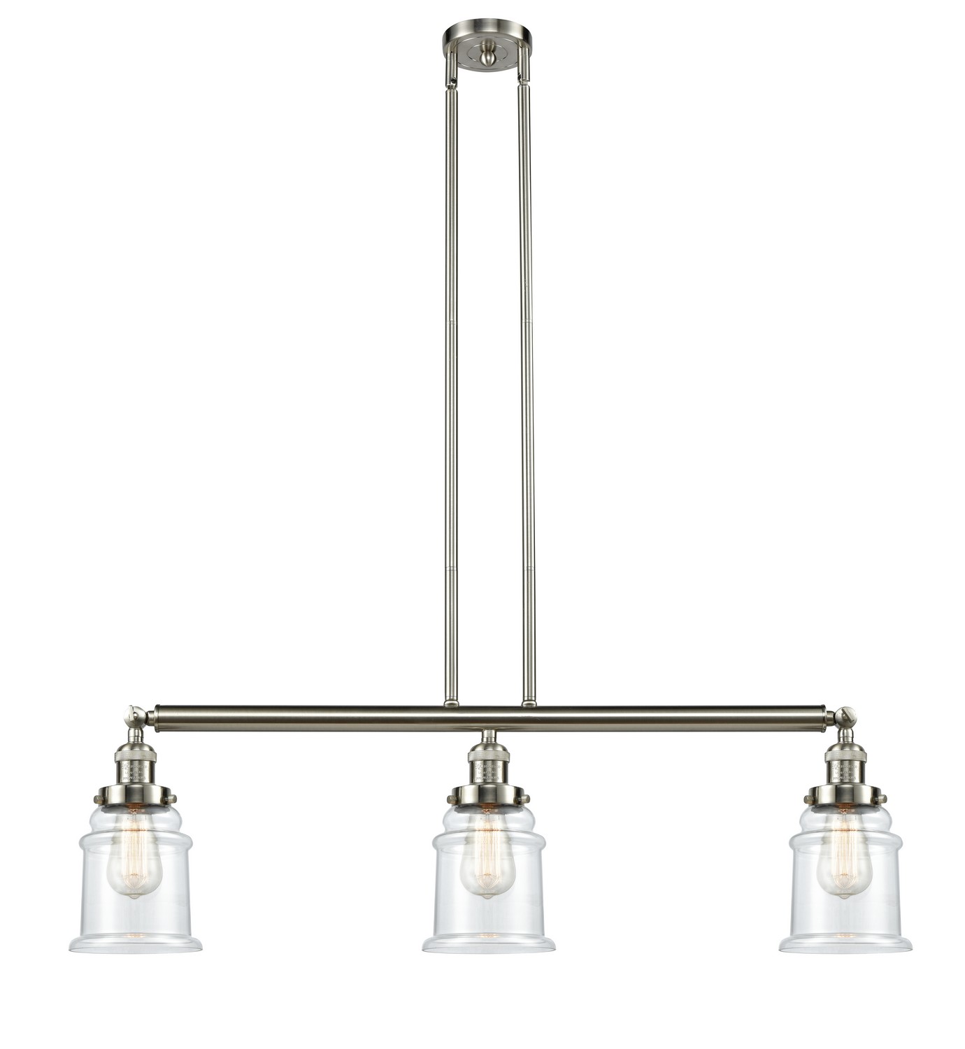 Three Light Island Pendant by Innovations - Franklin Restoration Collection, Brushed Satin Nickel Finish - 213-SN-G182