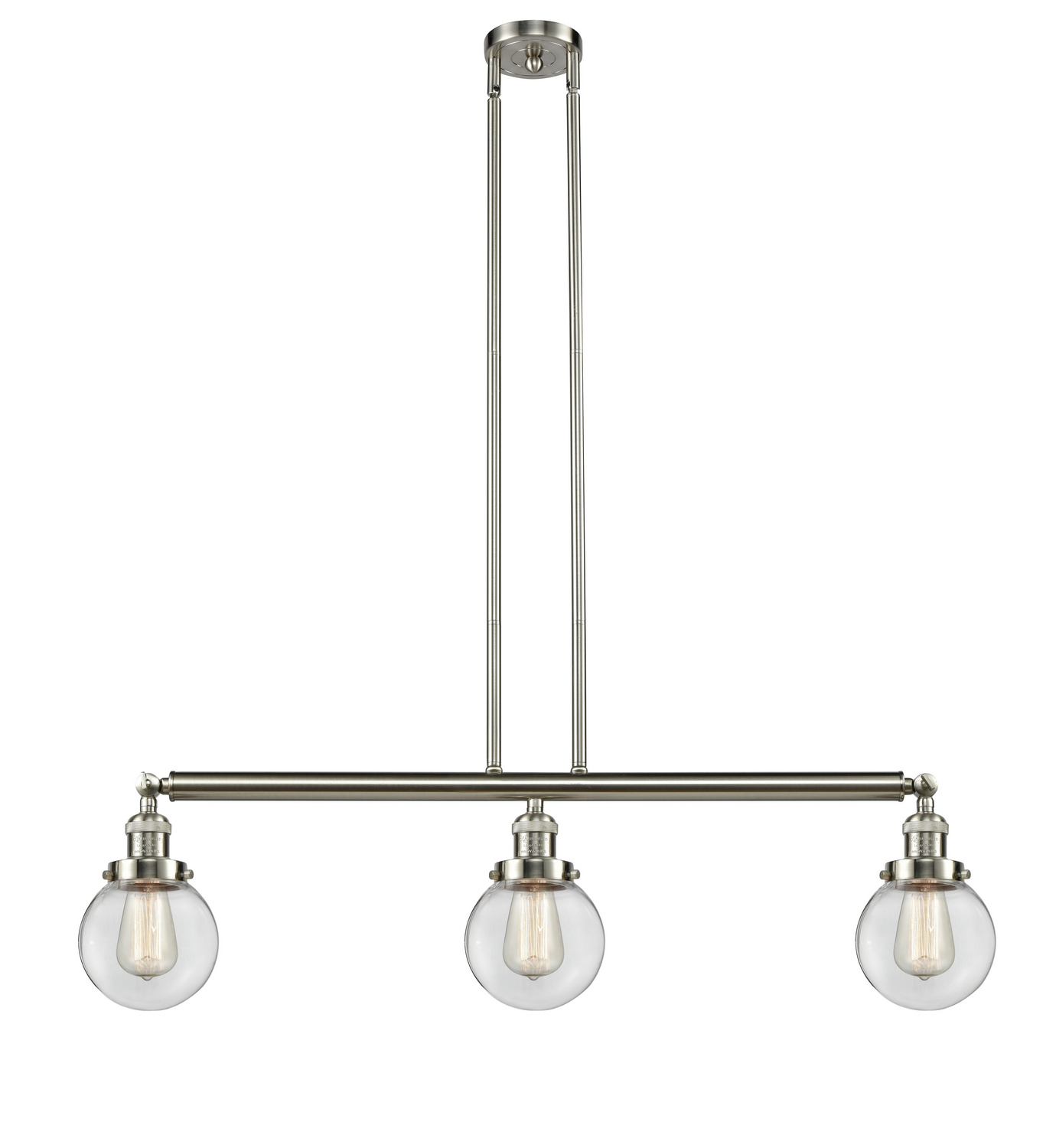 LED Island Pendant by Innovations - Franklin Restoration Collection, Brushed Satin Nickel Finish - 213-SN-G202-6-LED