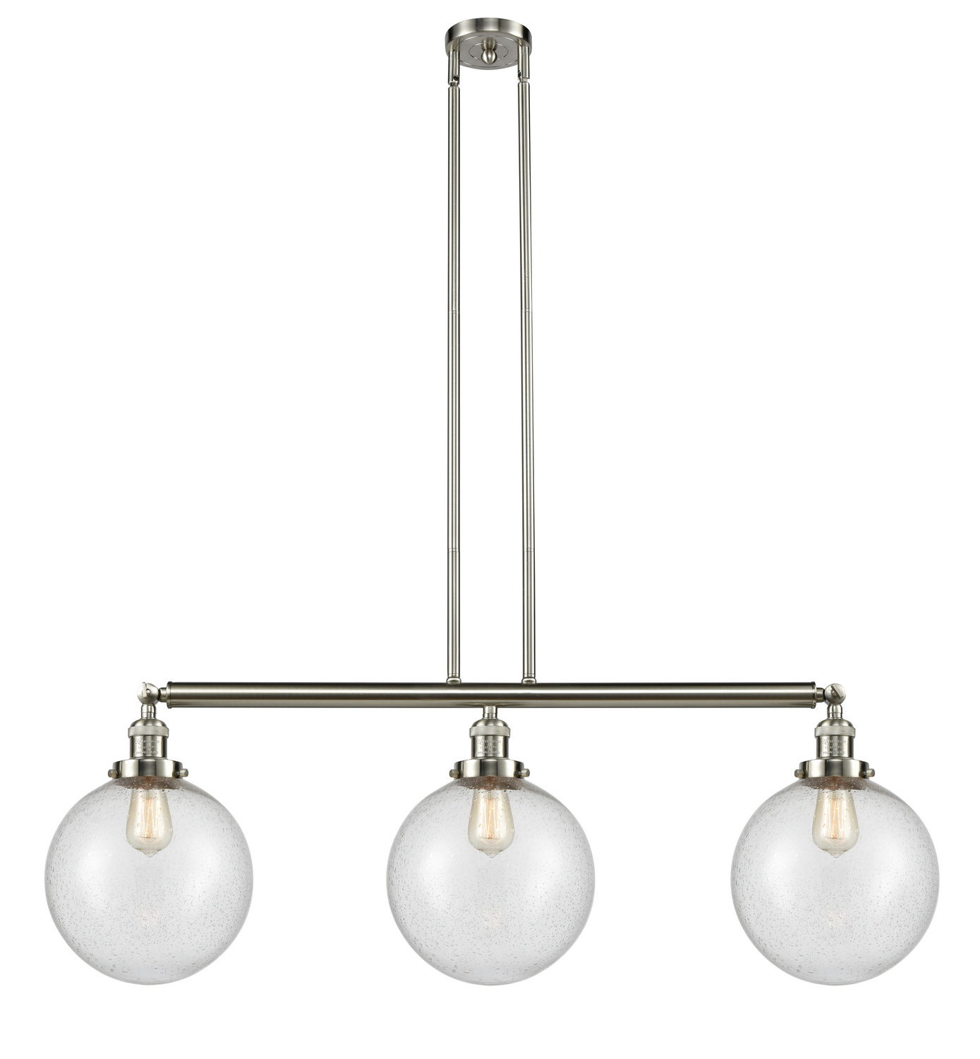 Three Light Island Pendant by Innovations - Franklin Restoration Collection, Brushed Satin Nickel Finish - 213-SN-G204-10