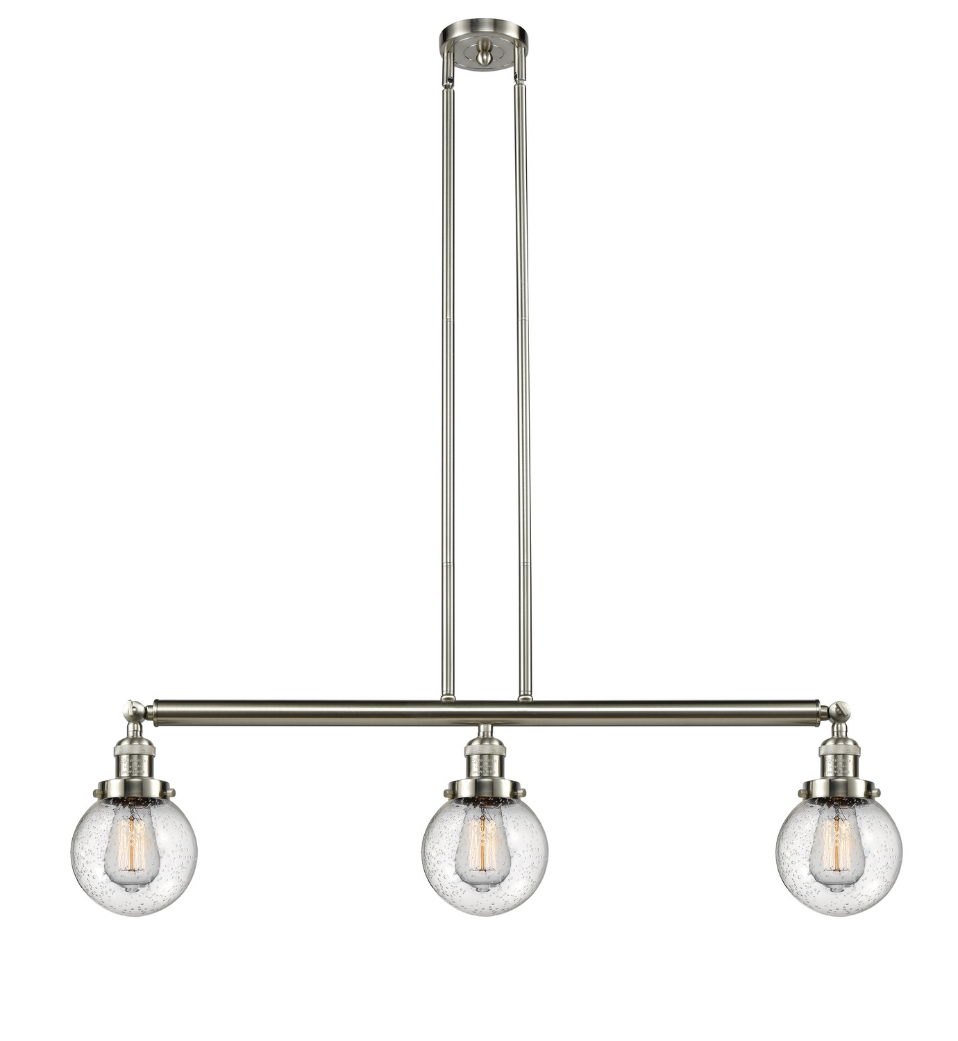 LED Island Pendant by Innovations - Franklin Restoration Collection, Brushed Satin Nickel Finish - 213-SN-G204-6-LED