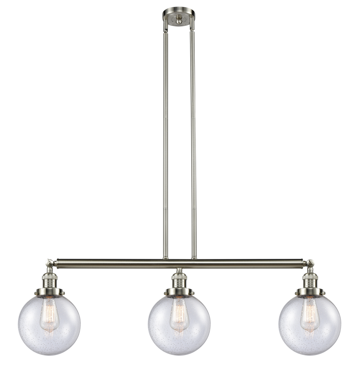 Three Light Island Pendant by Innovations - Franklin Restoration Collection, Brushed Satin Nickel Finish - 213-SN-G204-8